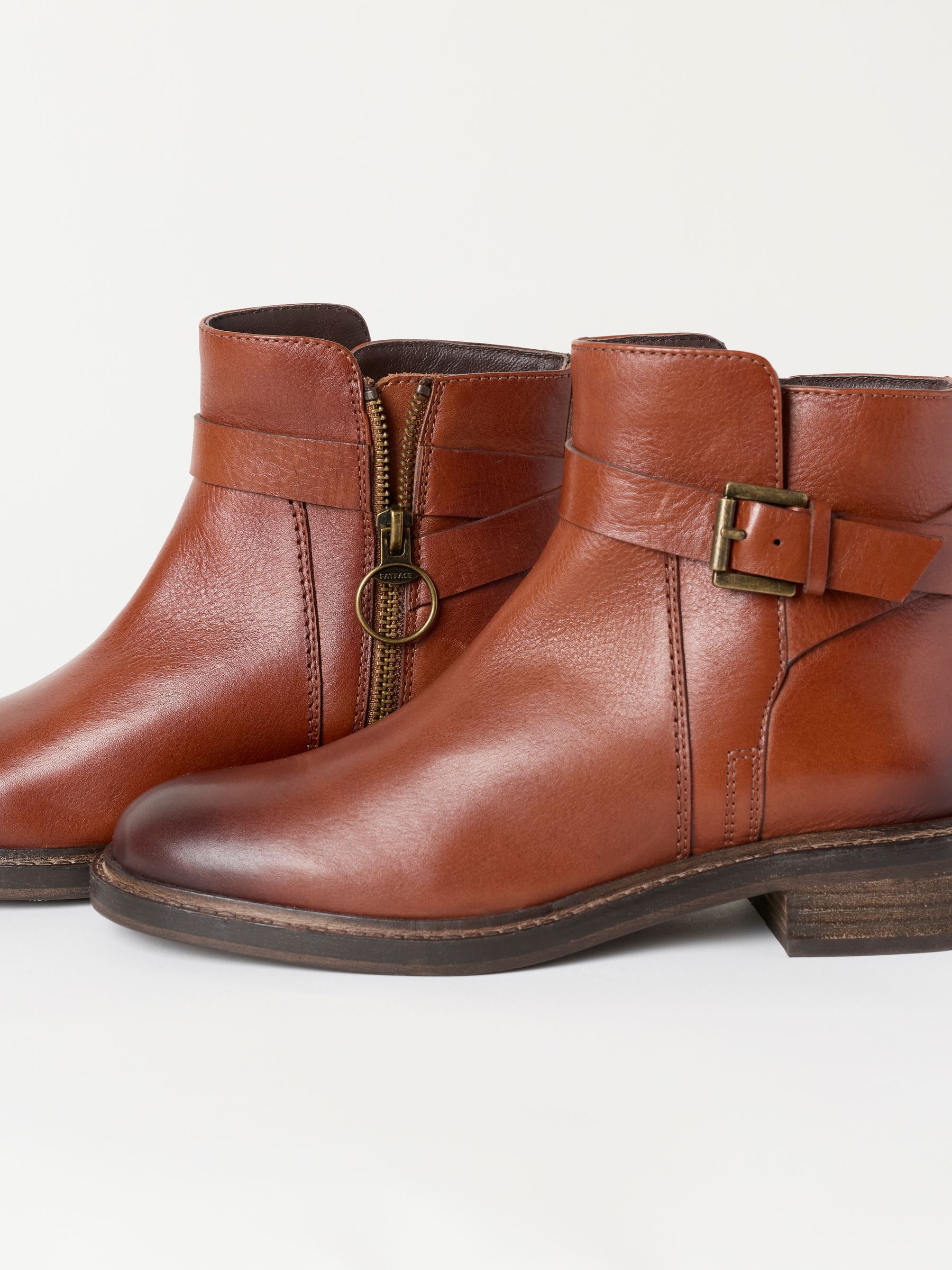 Clifton Tan Brown Buckle Leather Ankle Boot - Image 3 of 3