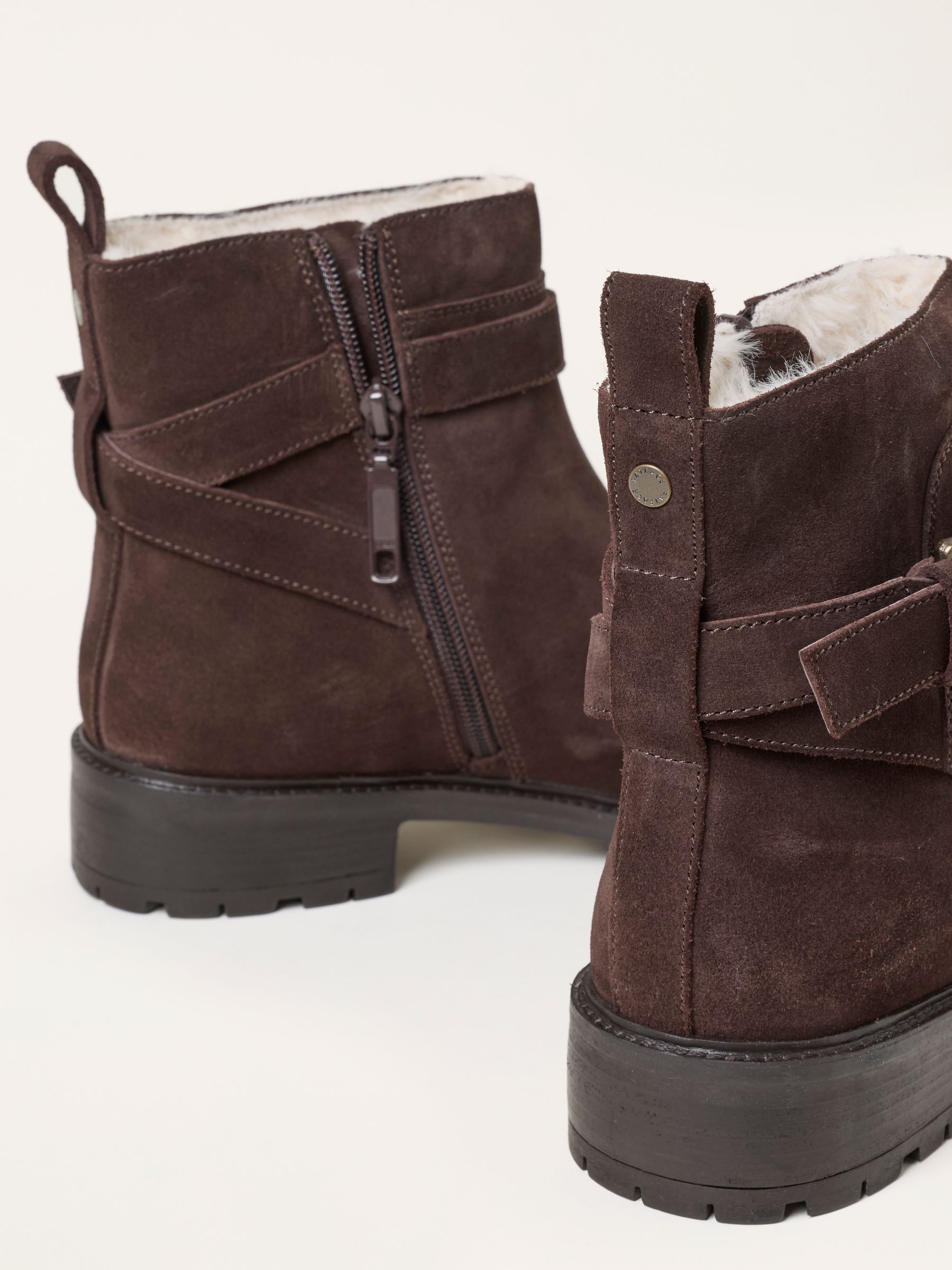 Frome Chocolate Brown Suede Buckle Ankle Boot - Image 4 of 5