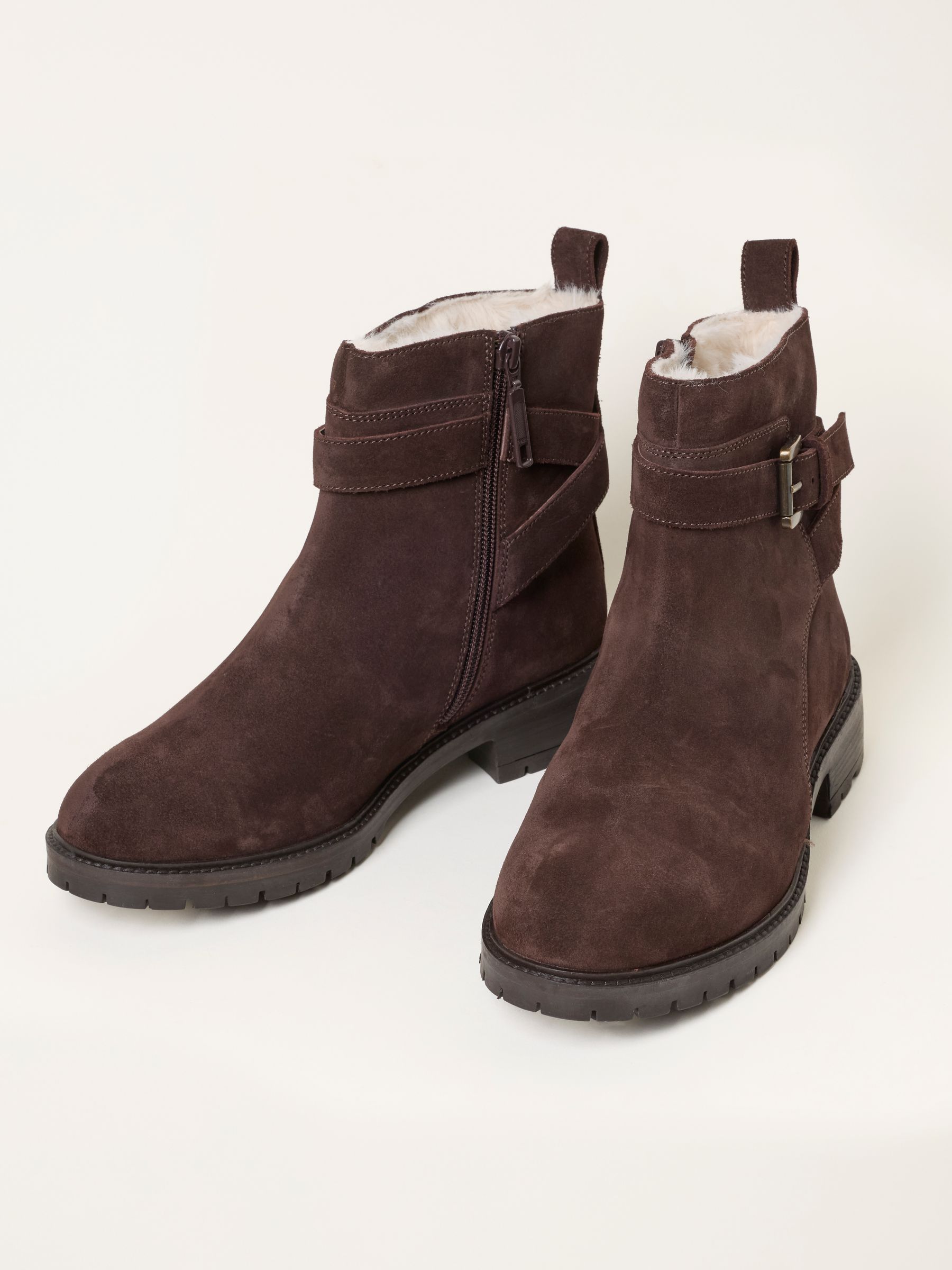 Frome Chocolate Brown Suede Buckle Ankle Boot - Image 5 of 5