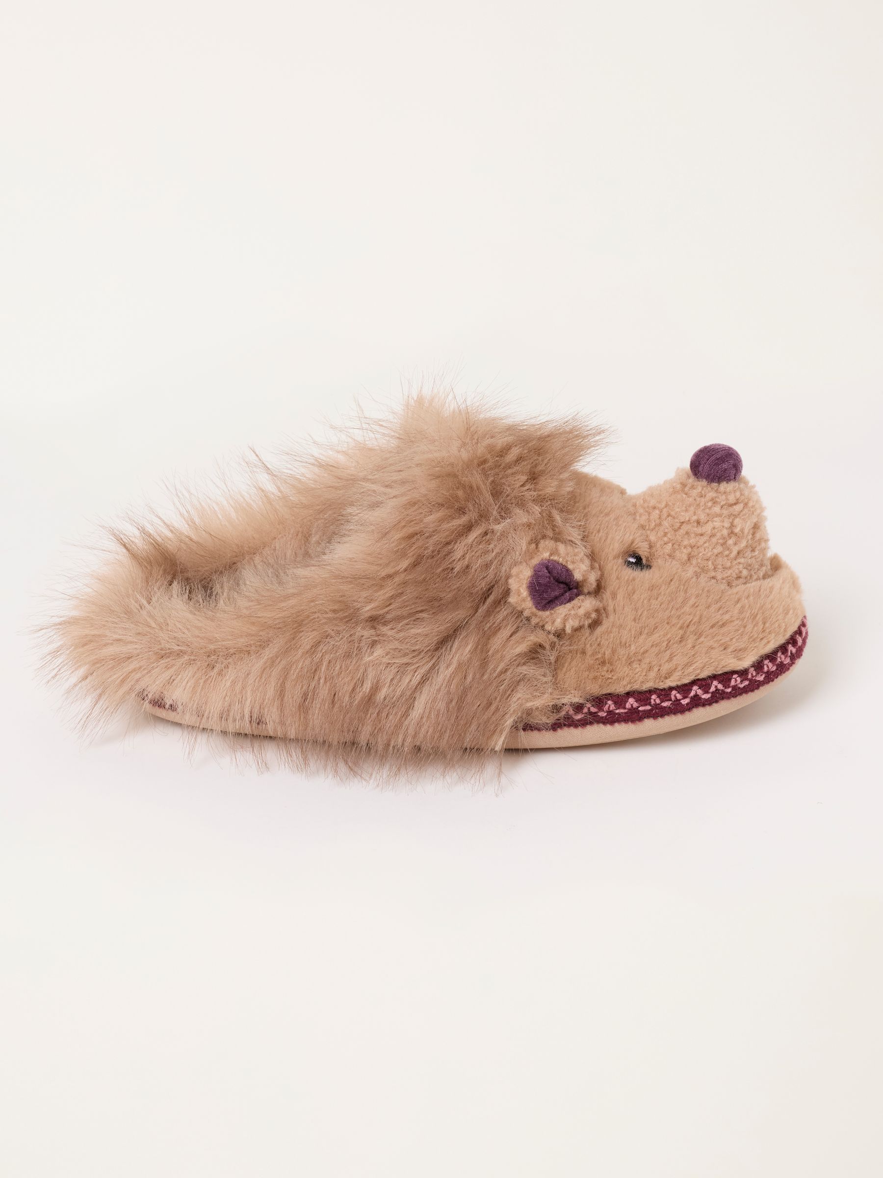 Novelty Brown Hedgehog Mule Slipper - Image 2 of 3