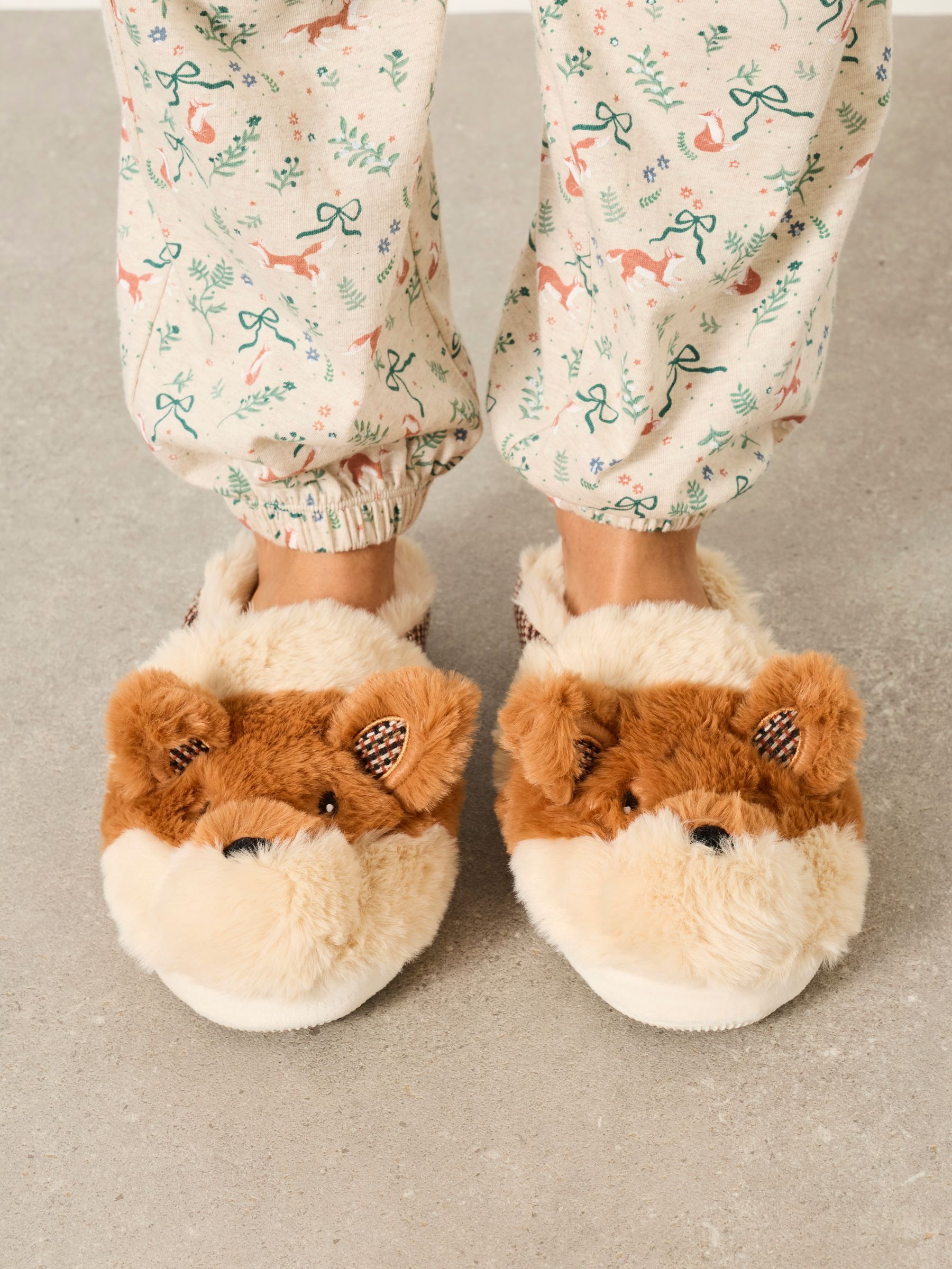 Novelty Orange Fox Mule Slipper - Image 1 of 5
