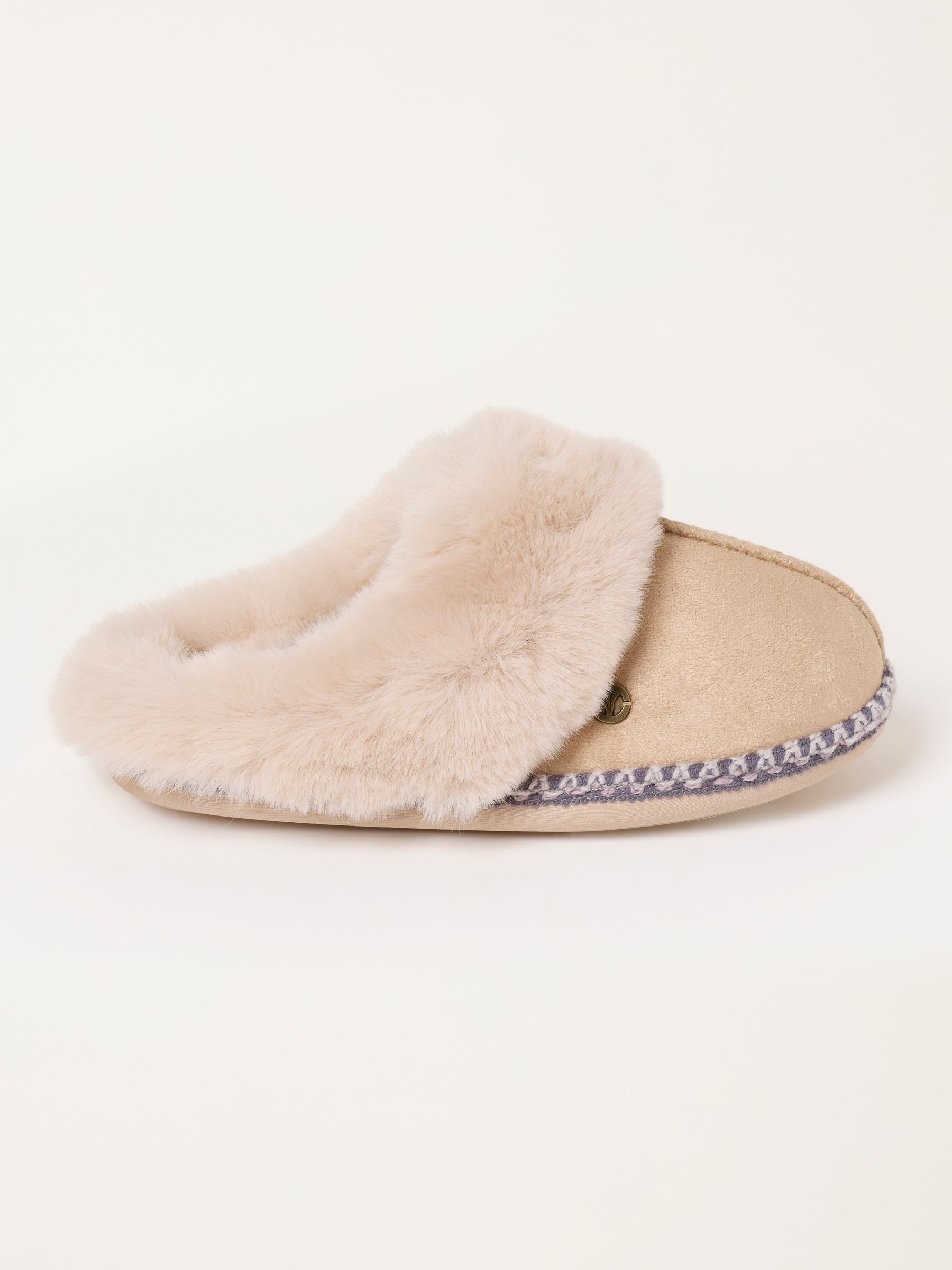 Maia Ivory Faux Fur Mule Slippers - Image 1 of 3