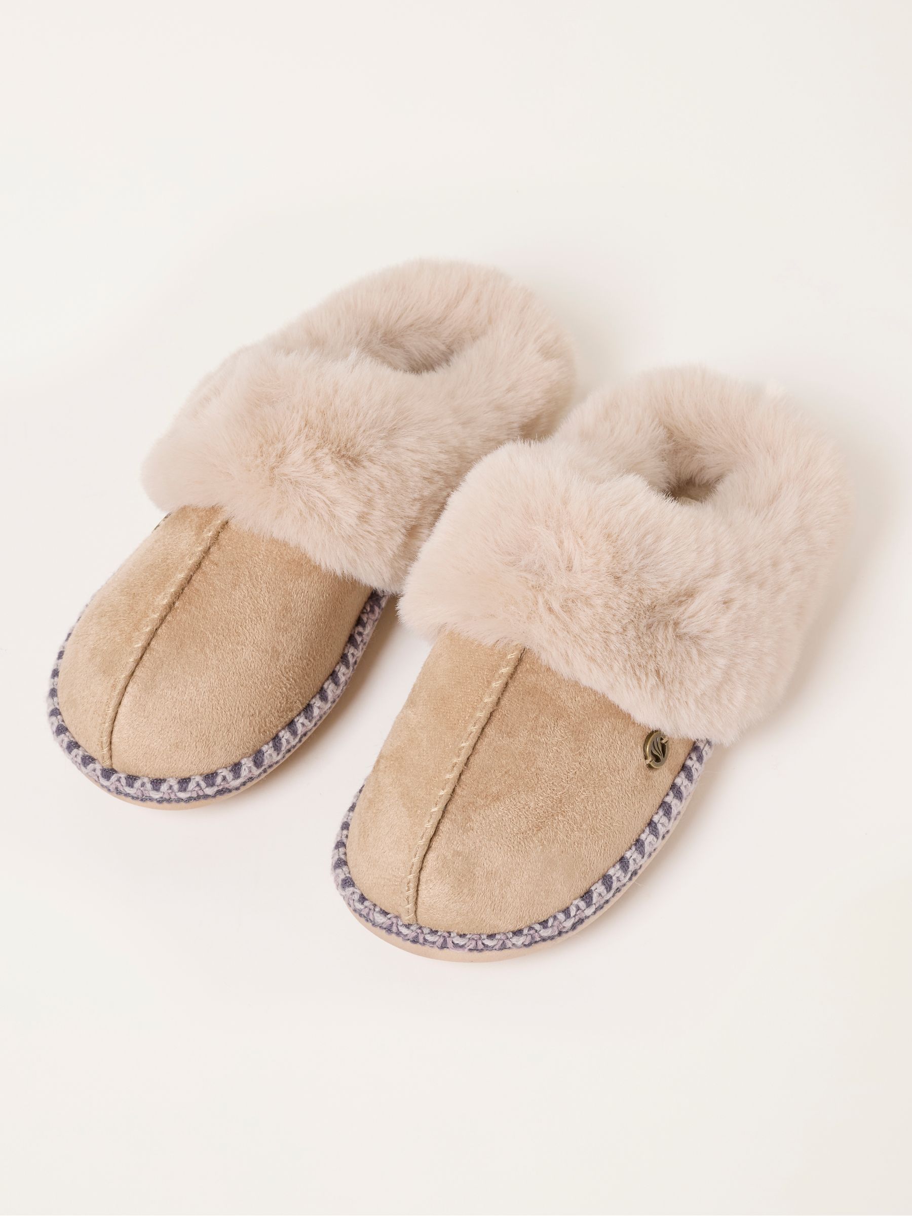 Maia Ivory Faux Fur Mule Slippers - Image 3 of 3