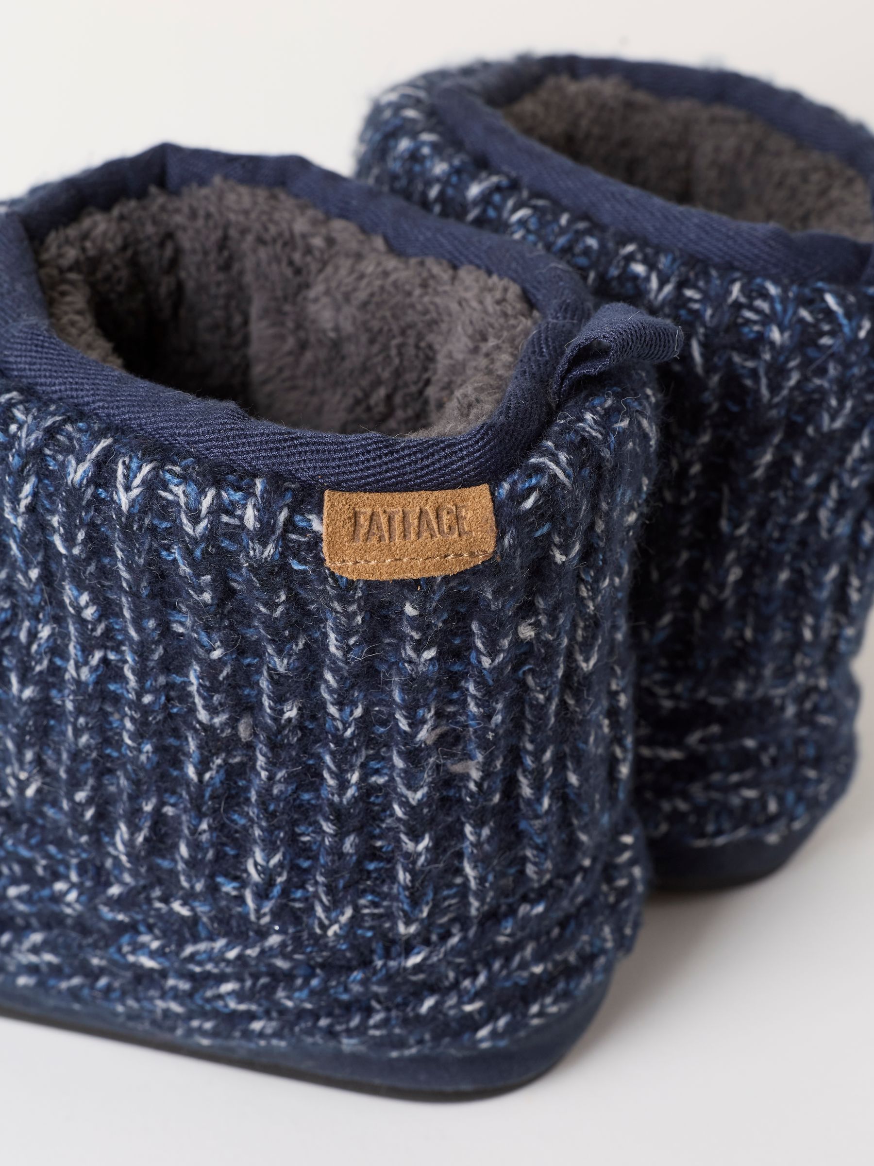 Matthew Navy Knitted Boot Slipper - Image 3 of 3 Matthew Navy Knitted Boot Slipper - Image 3 of 3