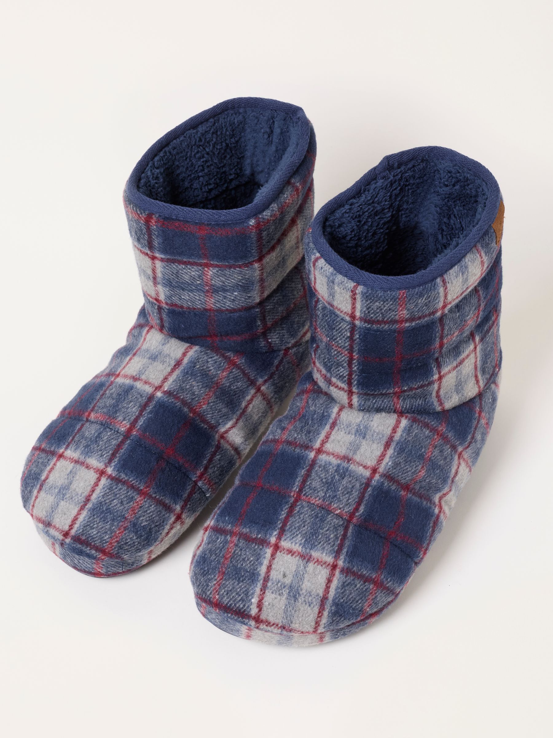 Sussex Navy Check Slipper Boots - Image 3 of 3 Sussex Navy Check Slipper Boots - Image 3 of 3