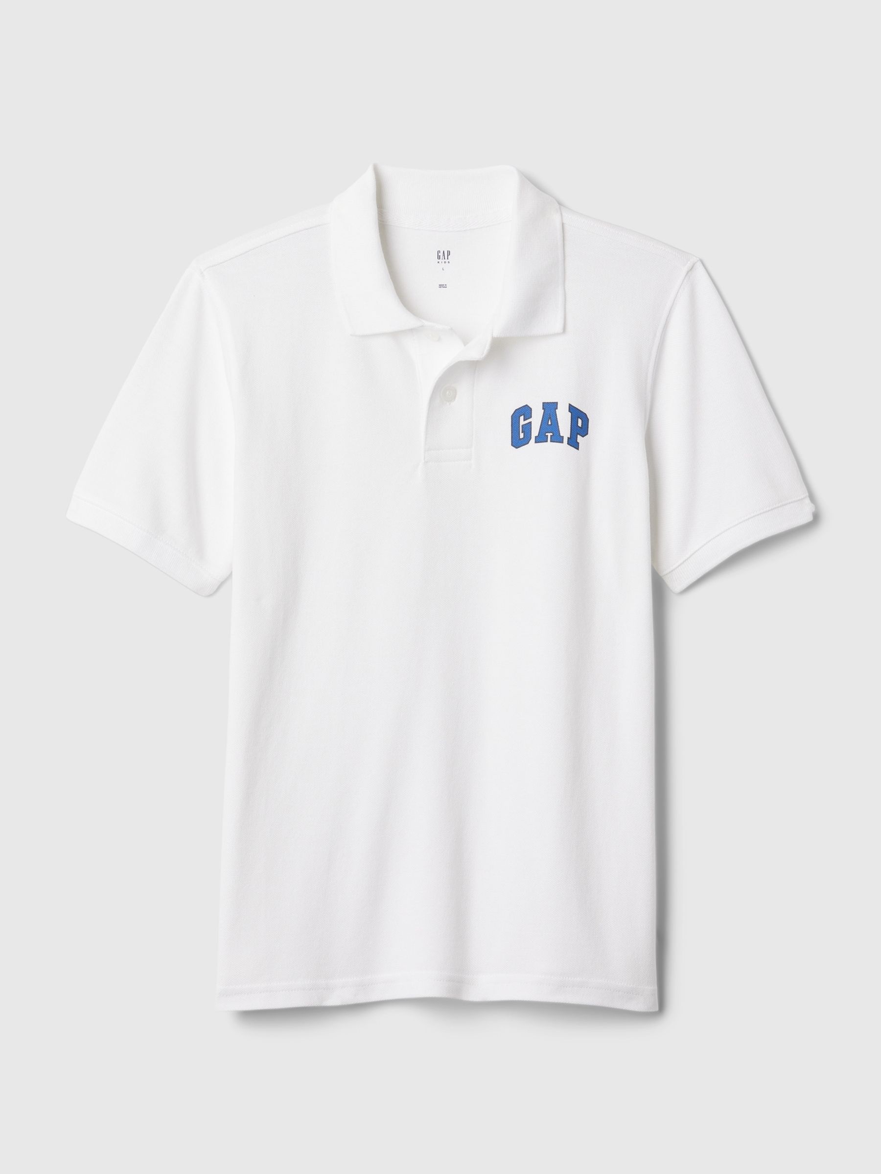 White Logo Short Sleeve Polo Shirt (4-13yrs) - Image 1 of 1