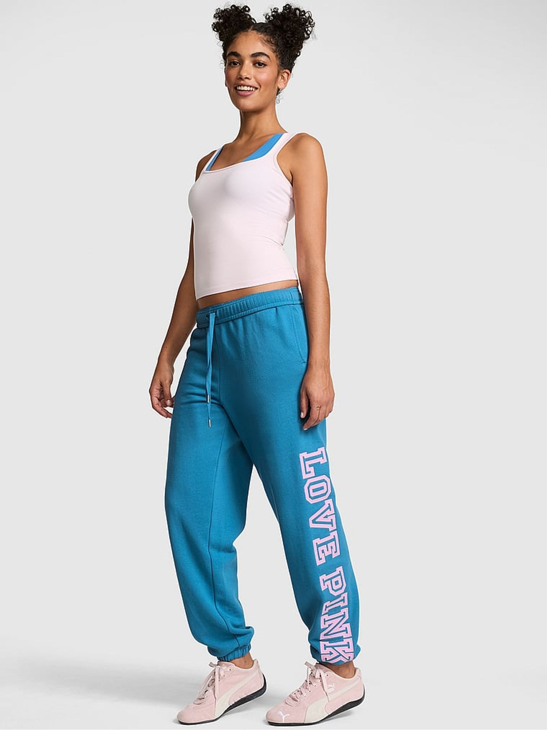 Varsity Blue Cuffed Fleece Joggers - Image 1 of 2