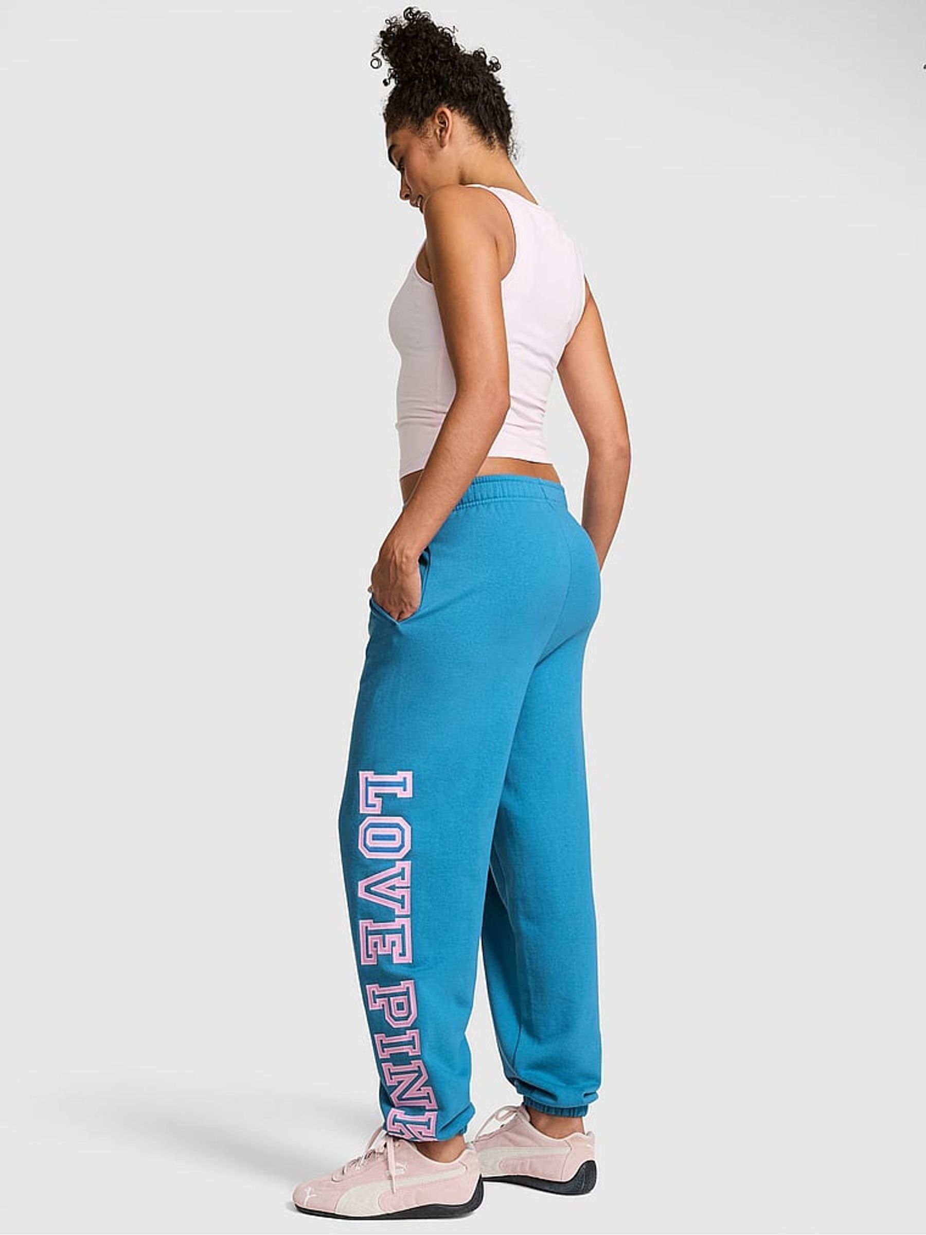 Varsity Blue Cuffed Fleece Joggers - Image 2 of 2