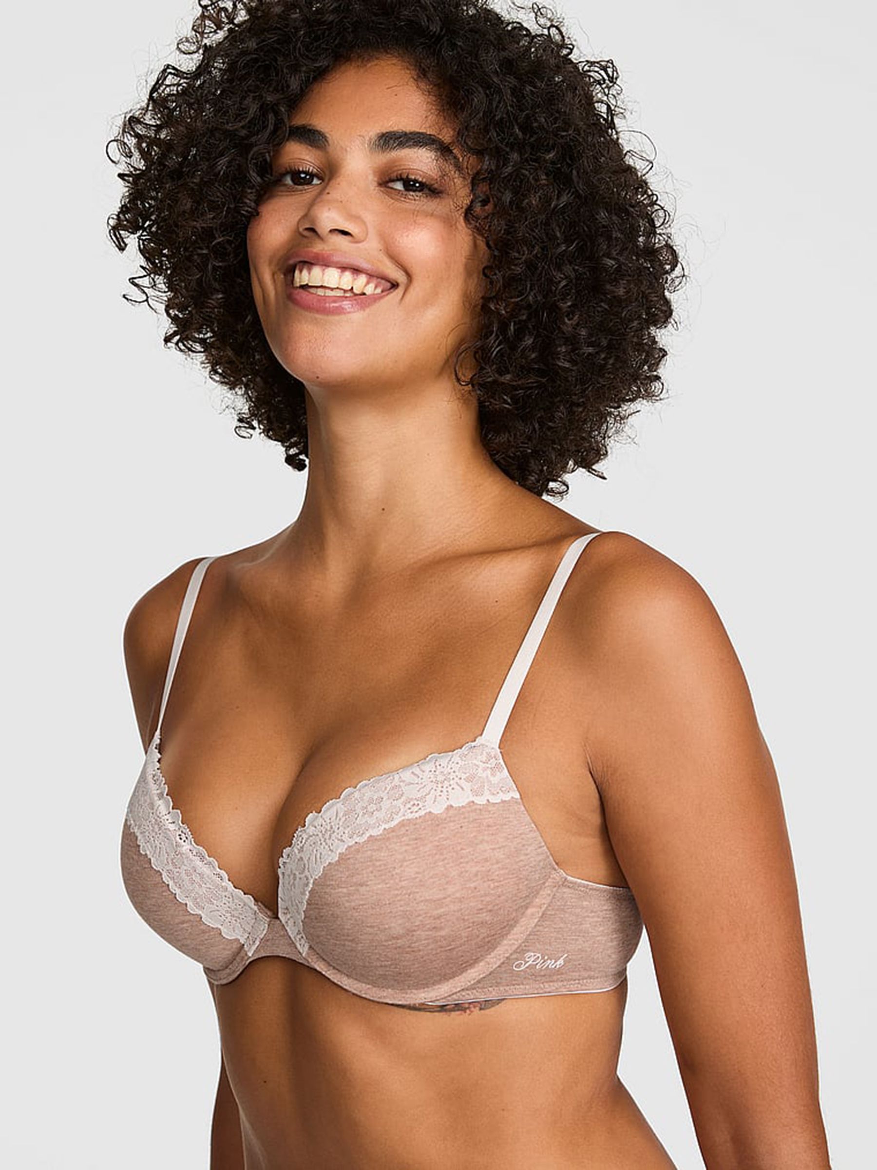 Praline Nude Super Push Up Lace Trim Bra - Image 1 of 2 Praline Nude Super Push Up Lace Trim Bra - Image 1 of 2