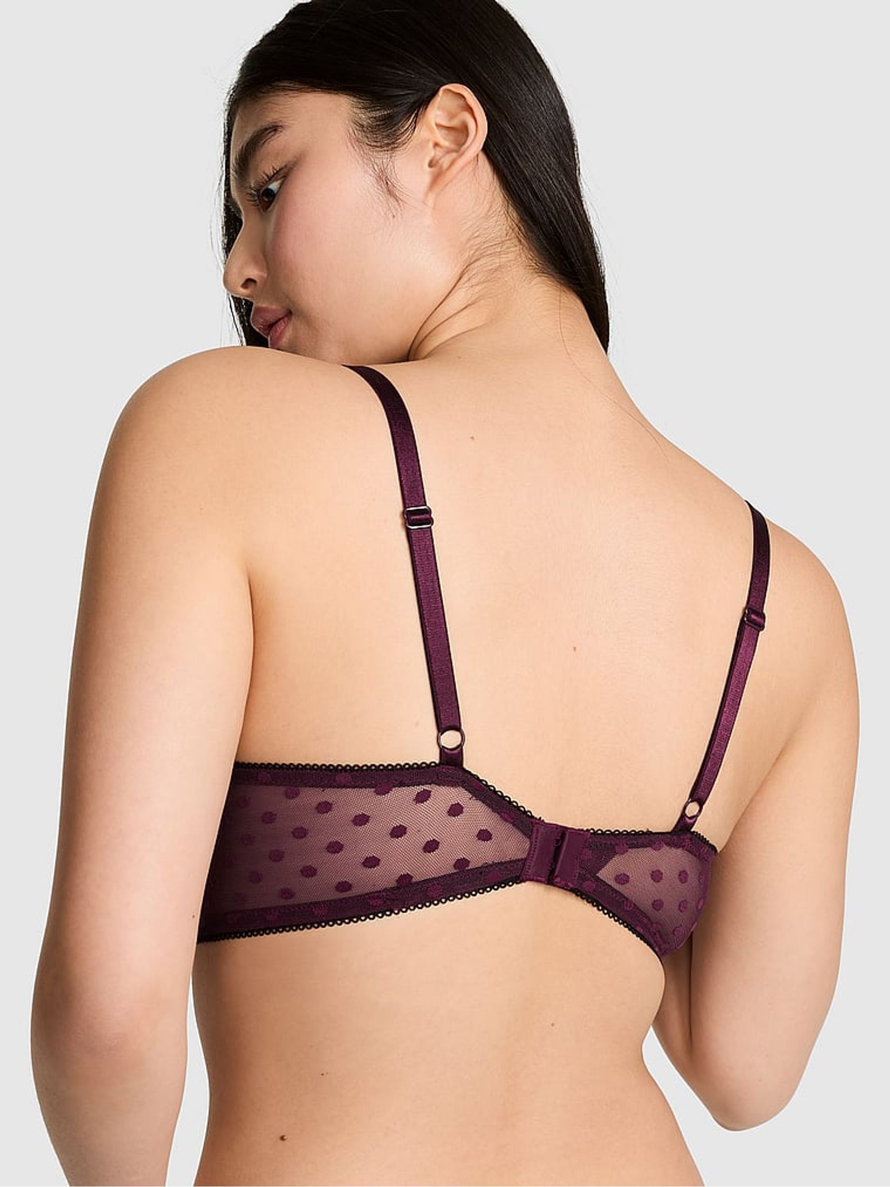 Purple Rose Push Up Balcony Cherry Embroidery Bra - Image 2 of 2 Purple Rose Push Up Balcony Cherry Embroidery Bra - Image 2 of 2