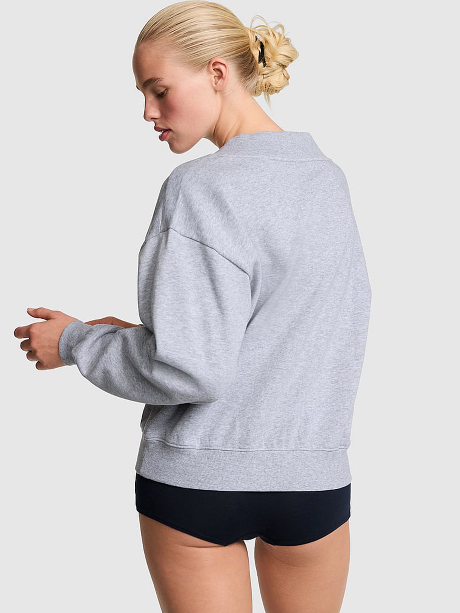 Medium Heather Grey V-Neck Sweatshirt - Image 2 of 2