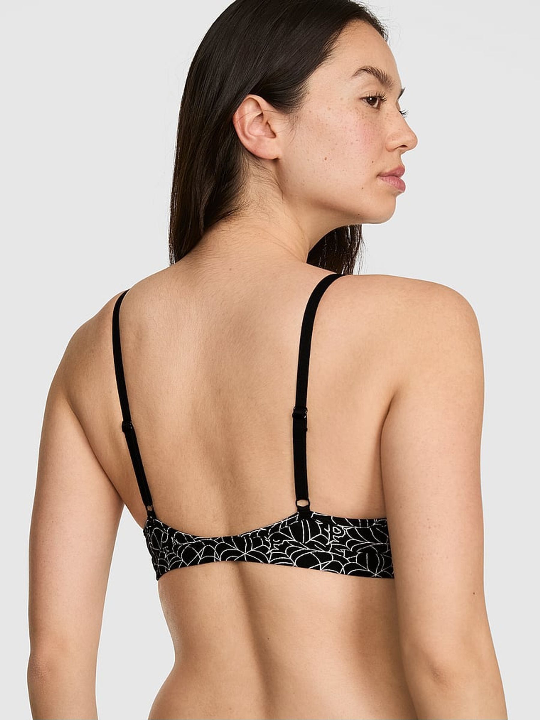 Black Spiderweb Print Triangle Bralette - Image 2 of 2