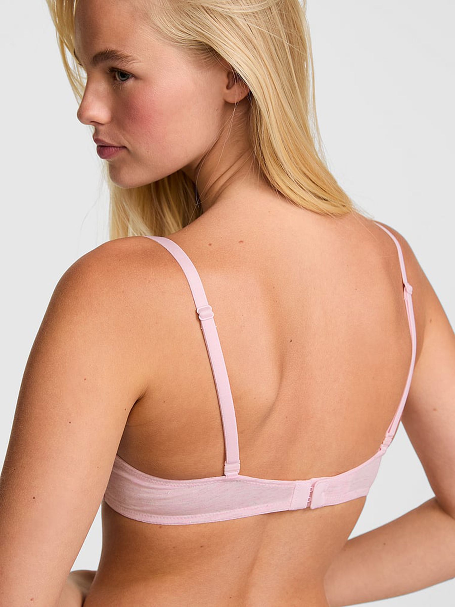 Petal Pink Non Wired Lightly Lined Lace Trim Bra - Image 2 of 2 Petal Pink Non Wired Lightly Lined Lace Trim Bra - Image 2 of 2