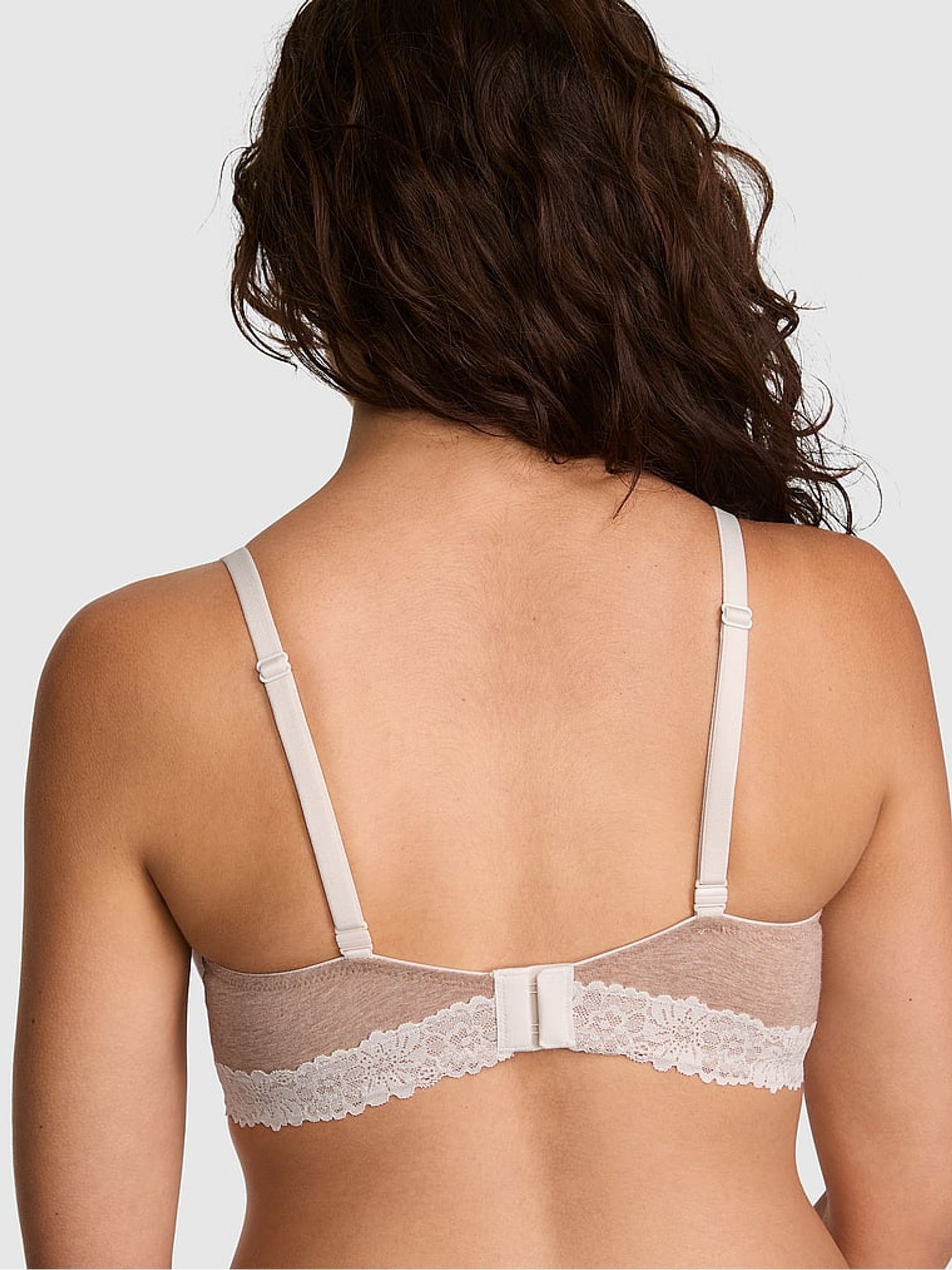 Praline Nude Push Up Cotton Heather Lace Trim Bra - Image 2 of 2