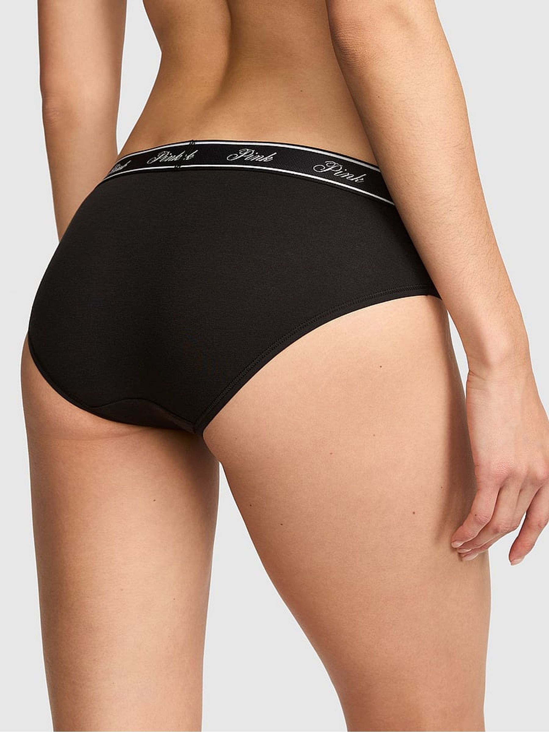 Black Cat Print Hipster Cotton Logo Knickers - Image 2 of 2 Black Cat Print Hipster Cotton Logo Knickers - Image 2 of 2