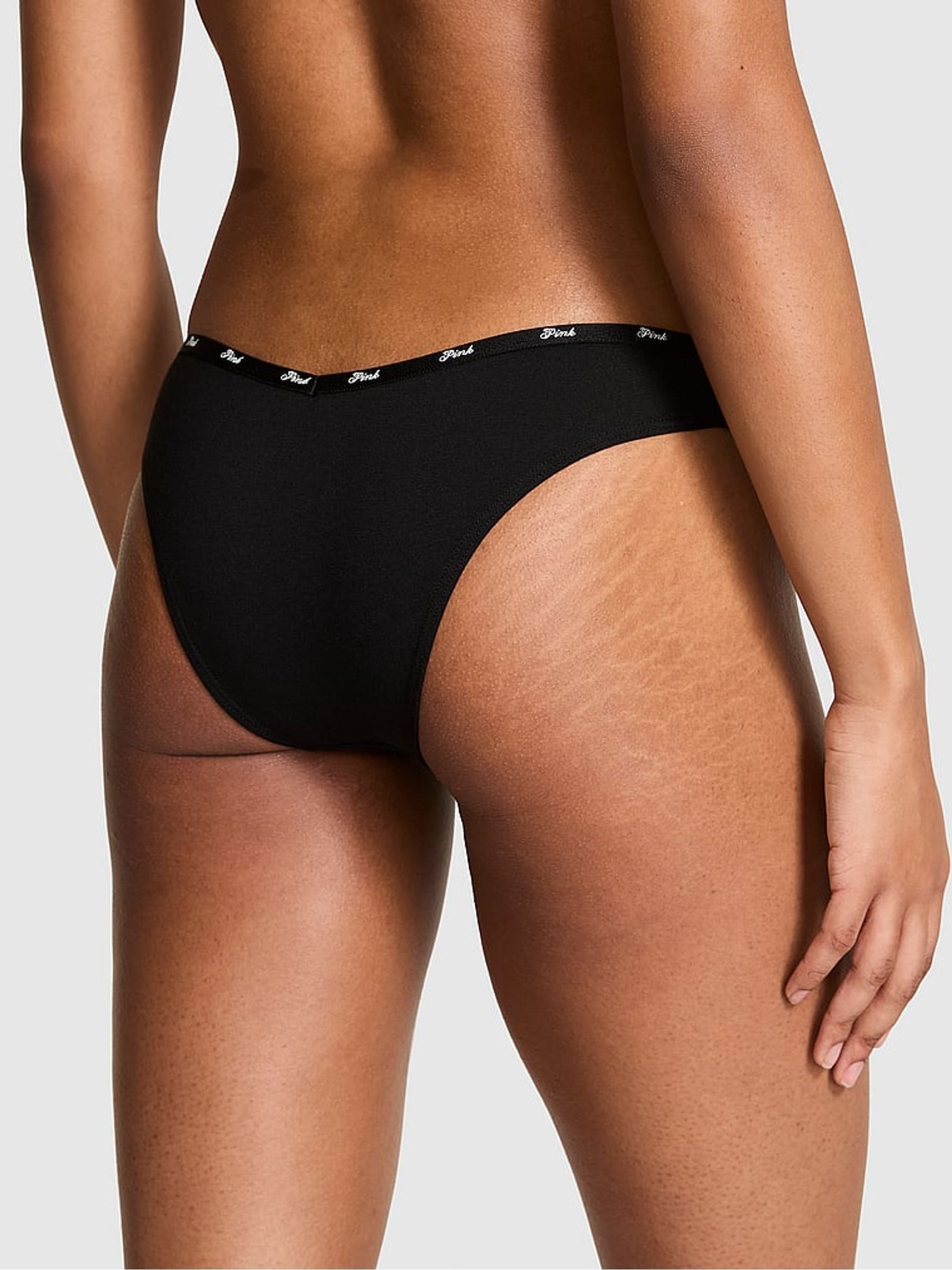 Black Tanga Cotton Mini Logo Knickers - Image 2 of 2