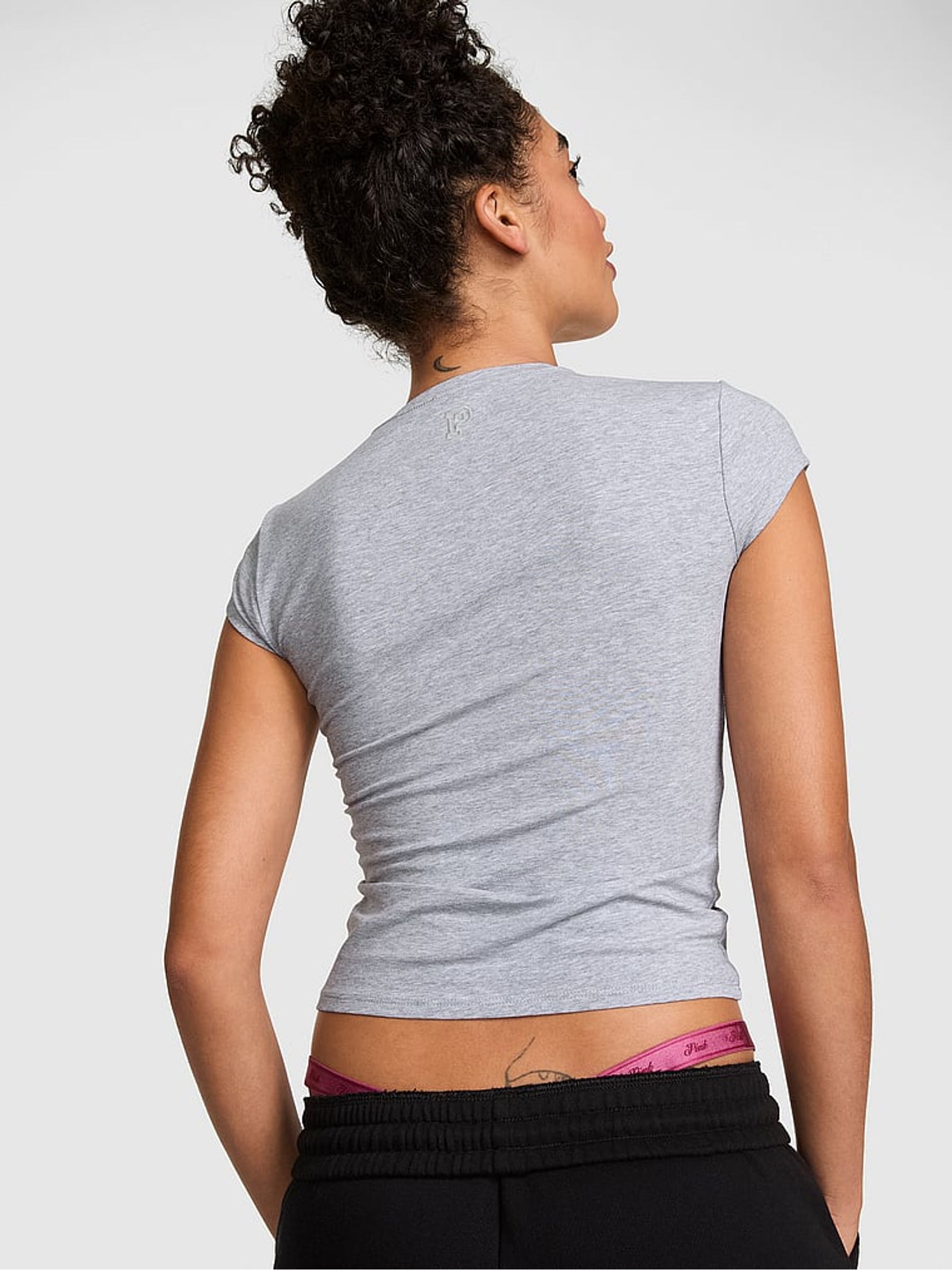 Medium Heather Grey Spider Print Cropped T-Shirt - Image 2 of 2