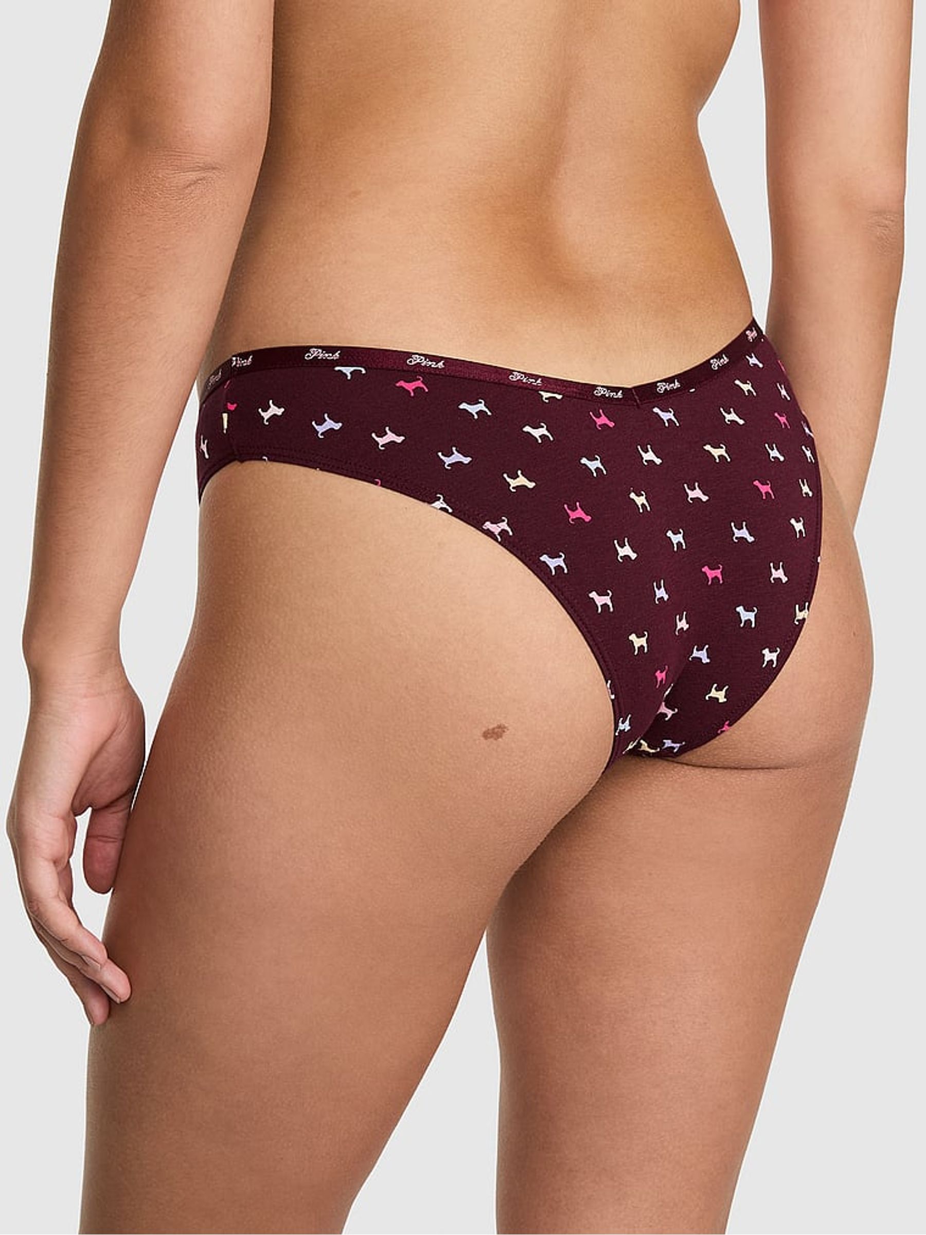 Purple Rose Dog Print Tanga Cotton Mini Logo Knickers - Image 2 of 2 Purple Rose Dog Print Tanga Cotton Mini Logo Knickers - Image 2 of 2