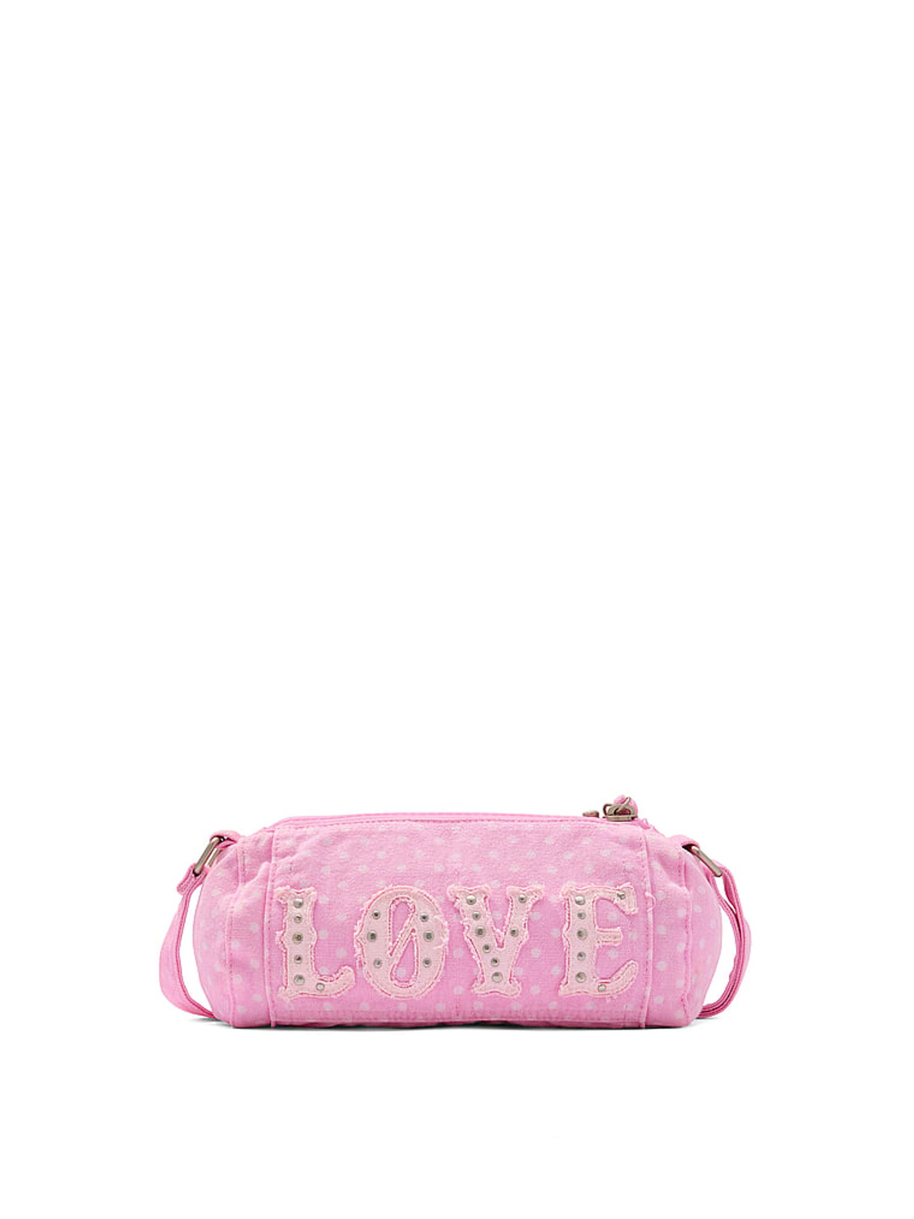 Pink Polka Dot Small Canvas Duffle Shoulder Bag - Image 2 of 2