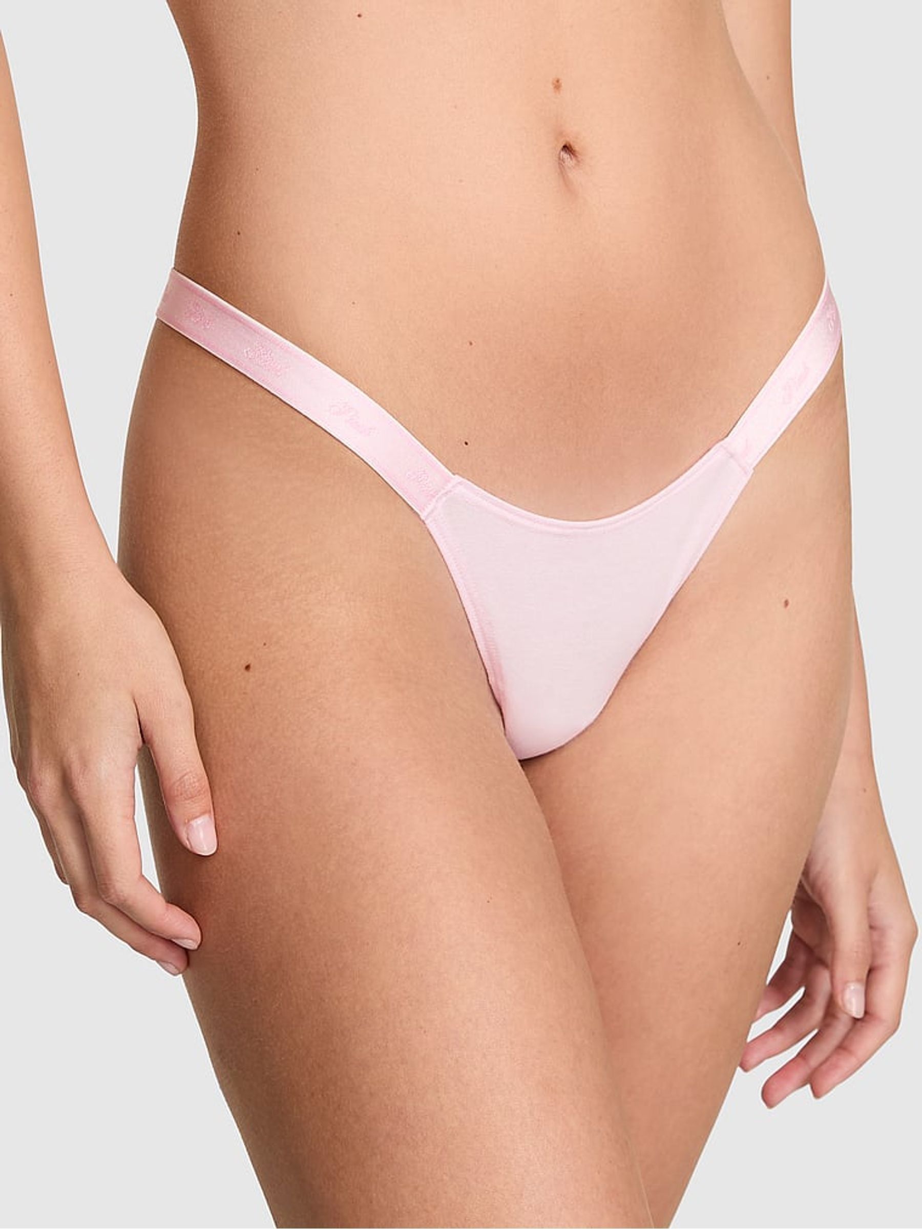 Pink Tulip Mini Scoop Thong Cotton Logo Knickers - Image 1 of 2 Pink Tulip Mini Scoop Thong Cotton Logo Knickers - Image 1 of 2