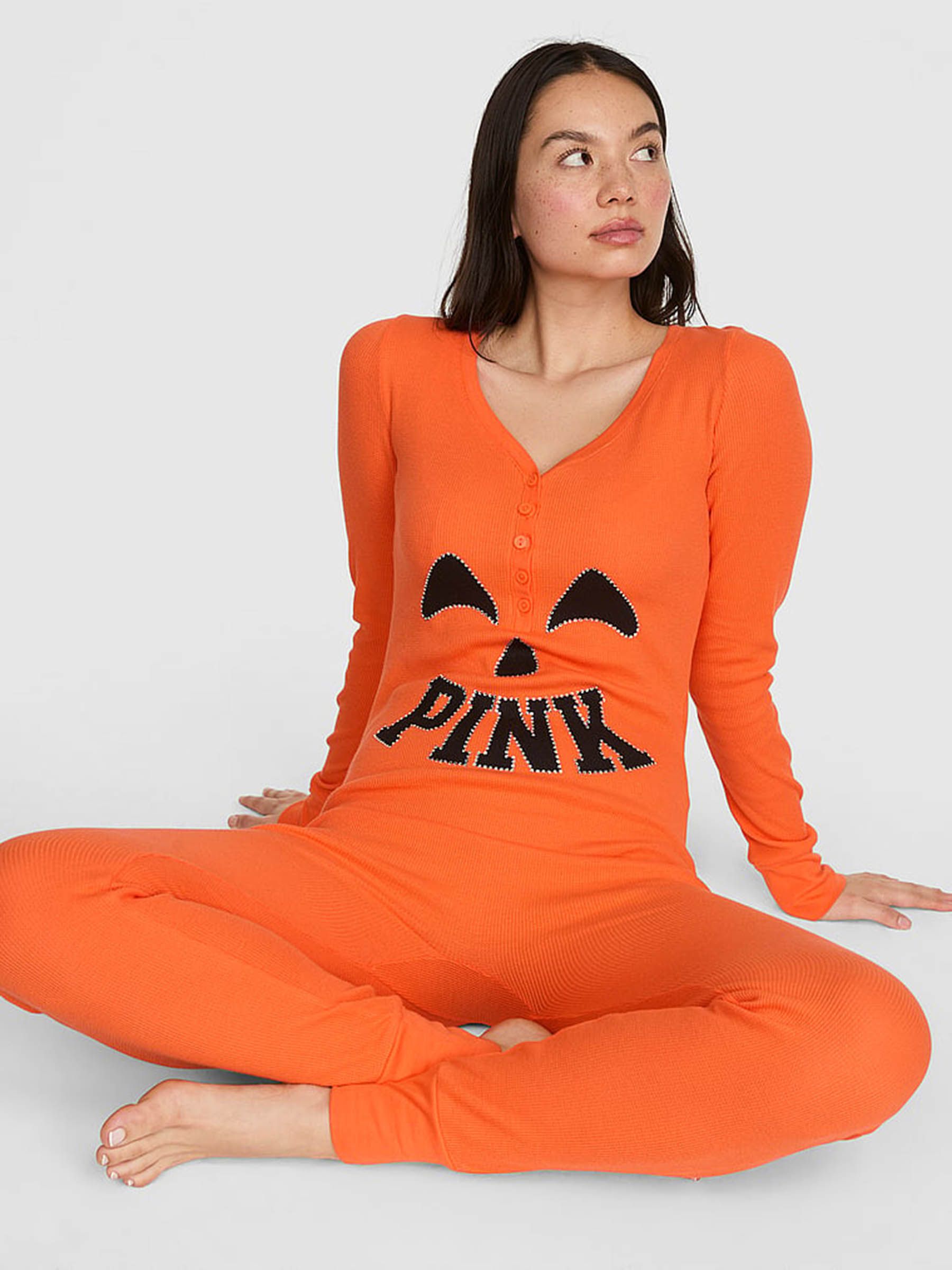 Orange Pumpkin Halloween Onesie - Image 3 of 4