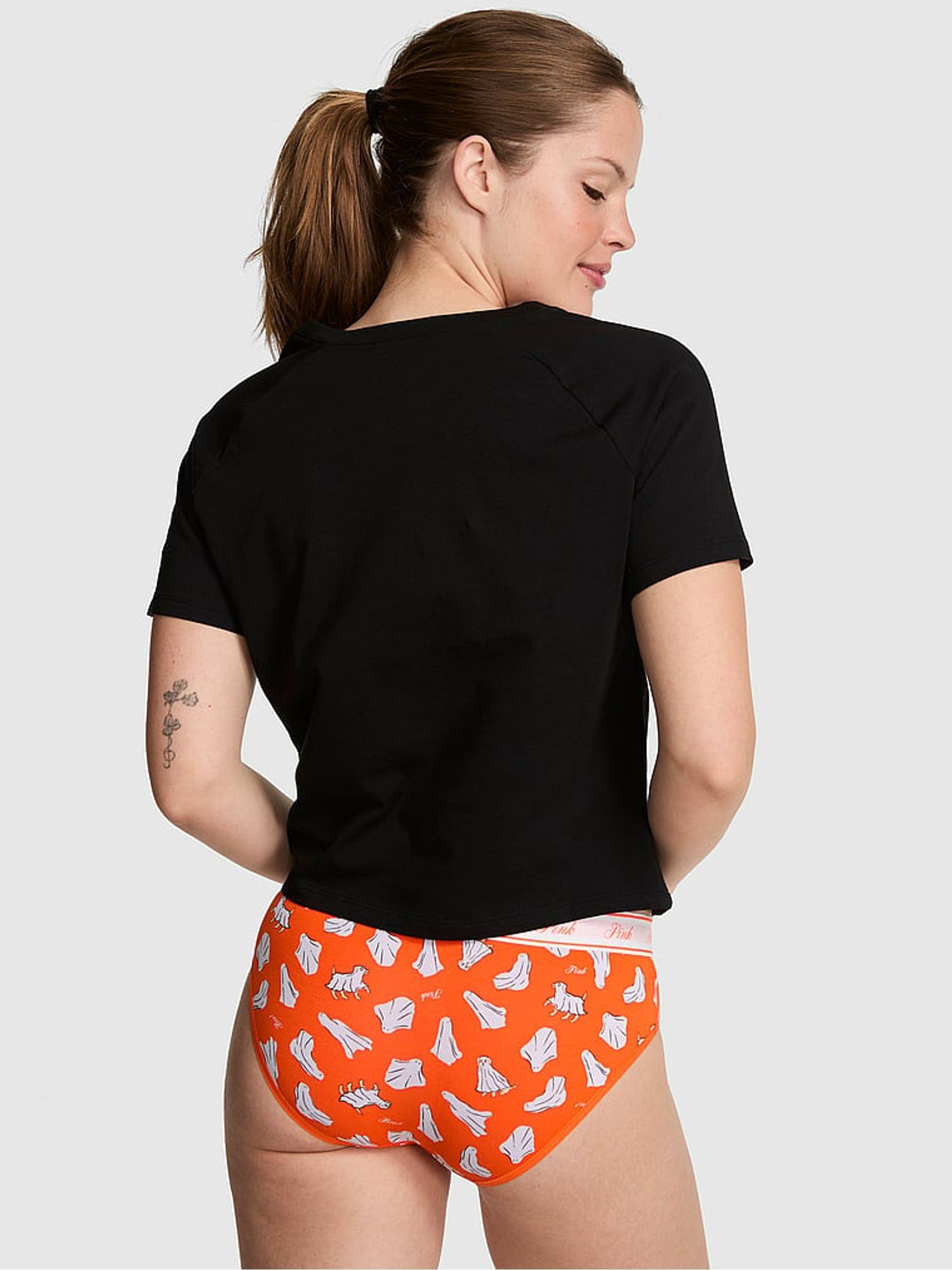 Black Ghost Print Pocket Pyjama Top - Image 2 of 2 Black Ghost Print Pocket Pyjama Top - Image 2 of 2