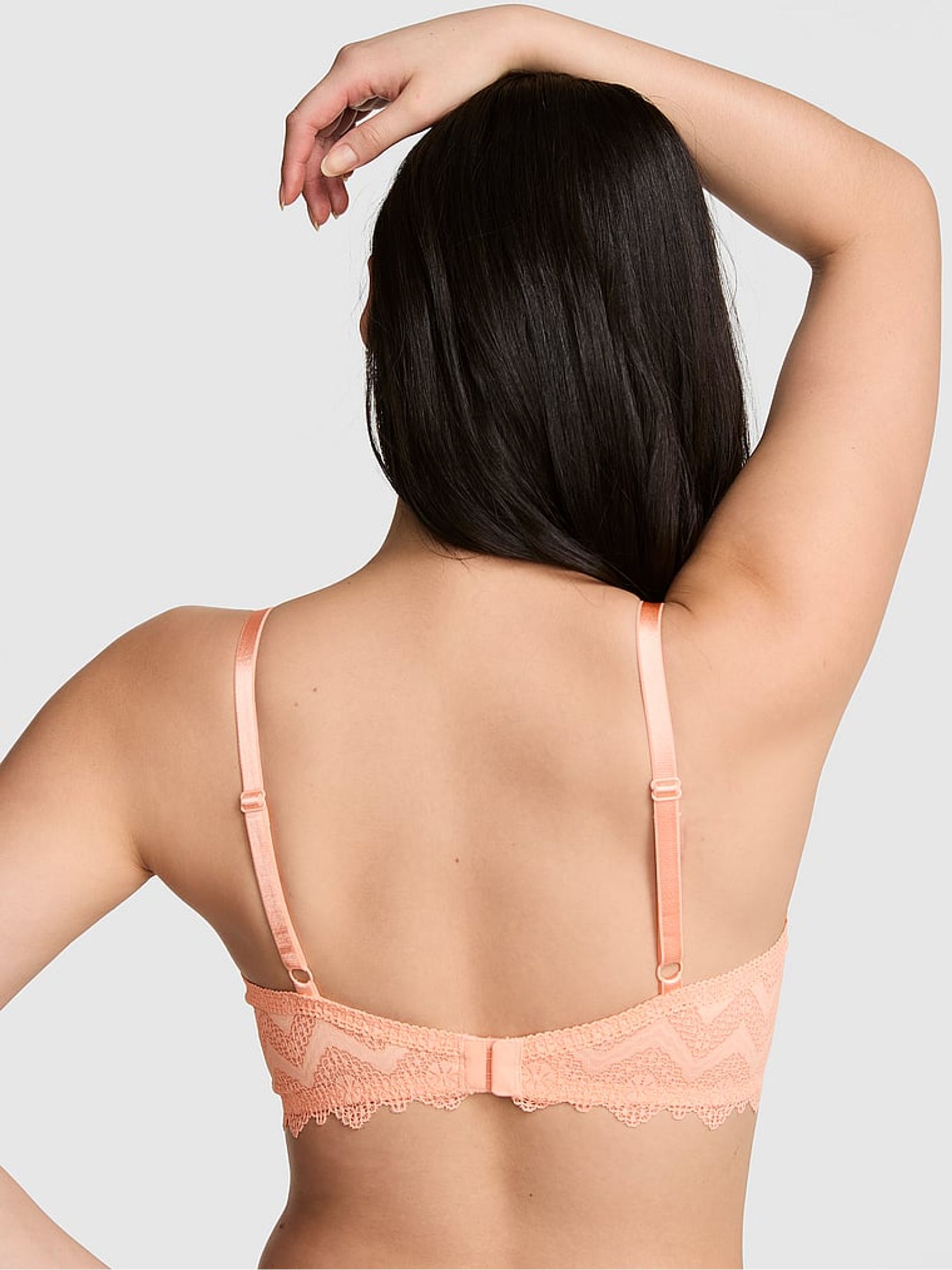 Peach Tree Orange Lightly Lined Crochet Lace Bra - Image 2 of 2