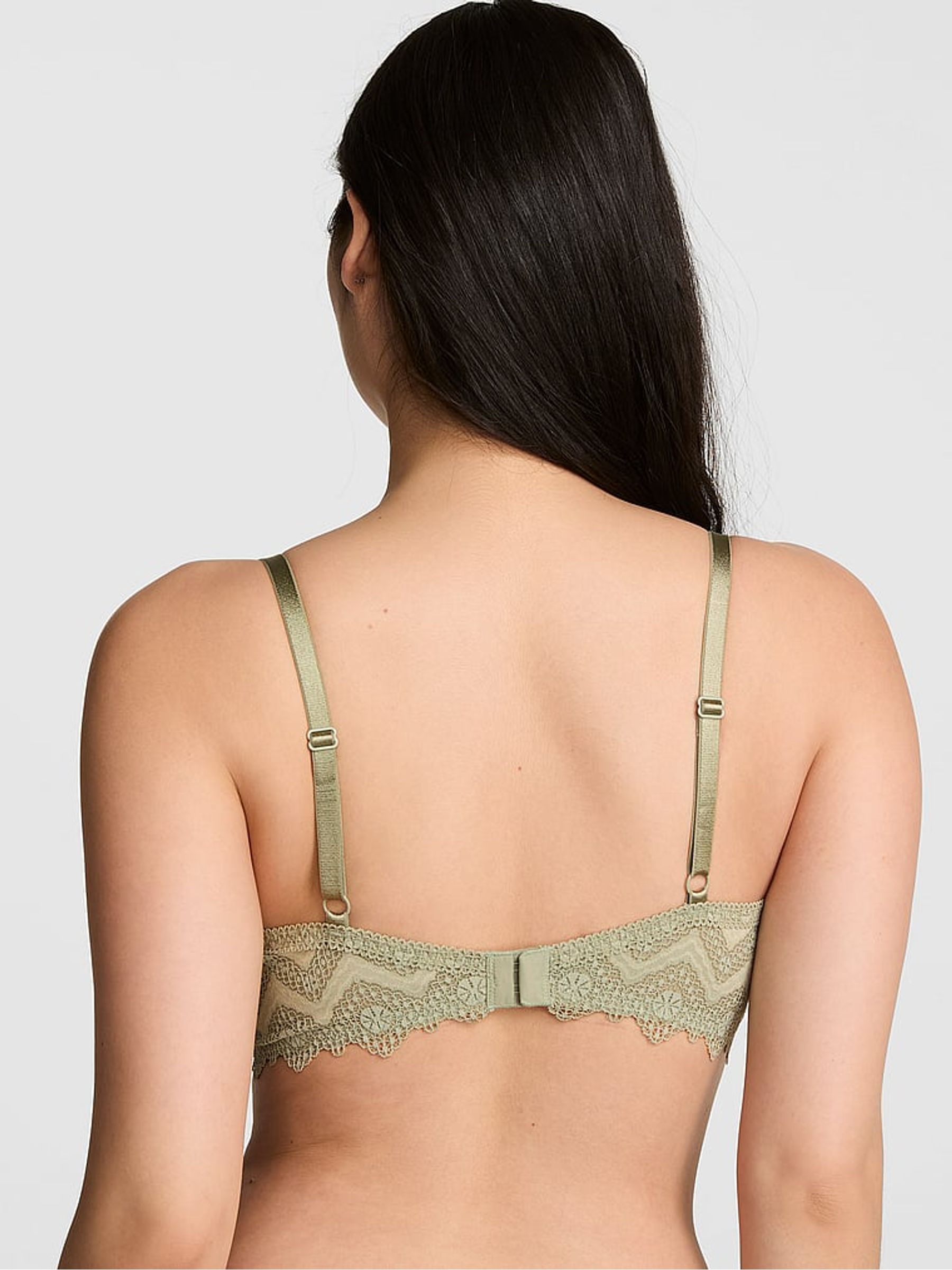 Slate Green Lightly Lined Crochet Lace Bra - Image 2 of 3
