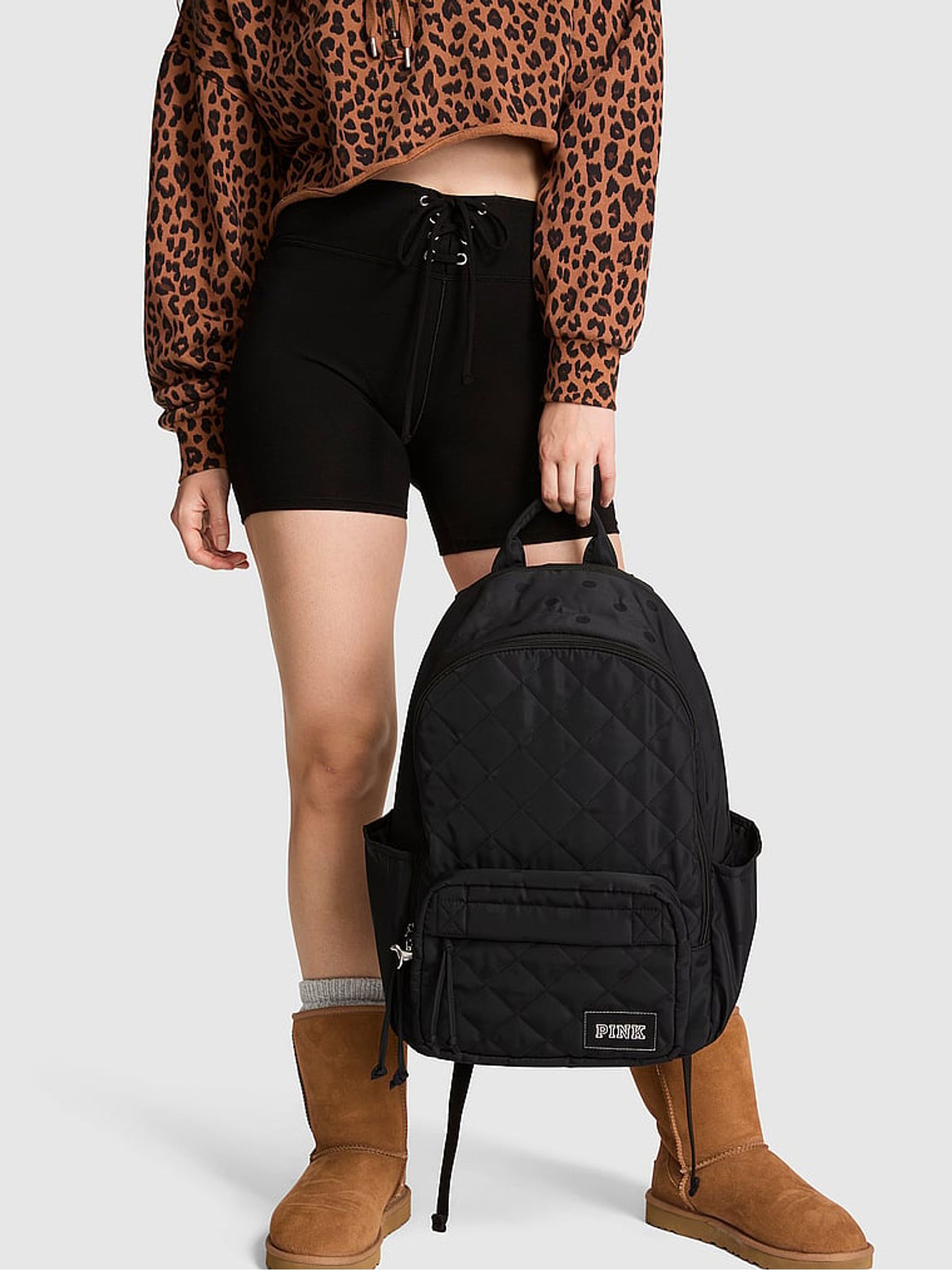 Black Quilted Backpack - Image 1 of 4 Black Quilted Backpack - Image 1 of 4