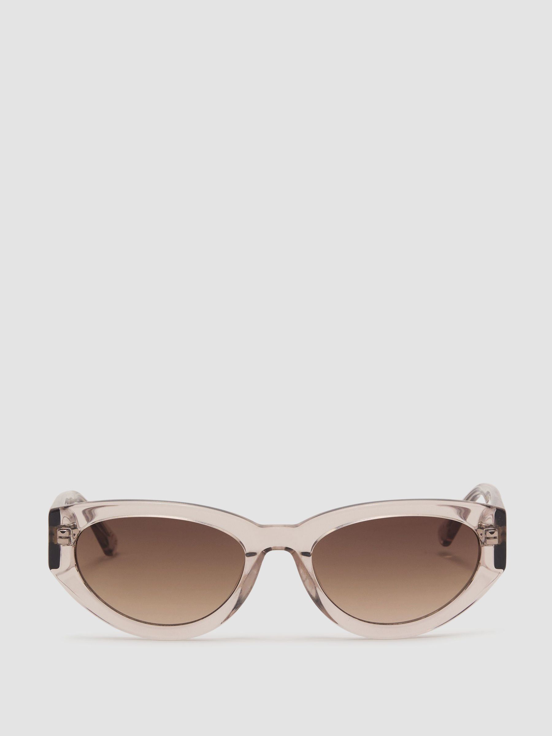 MESSYWEEKEND Oval-Frame Clear Sunglasses in Clear - Image 2 of 5