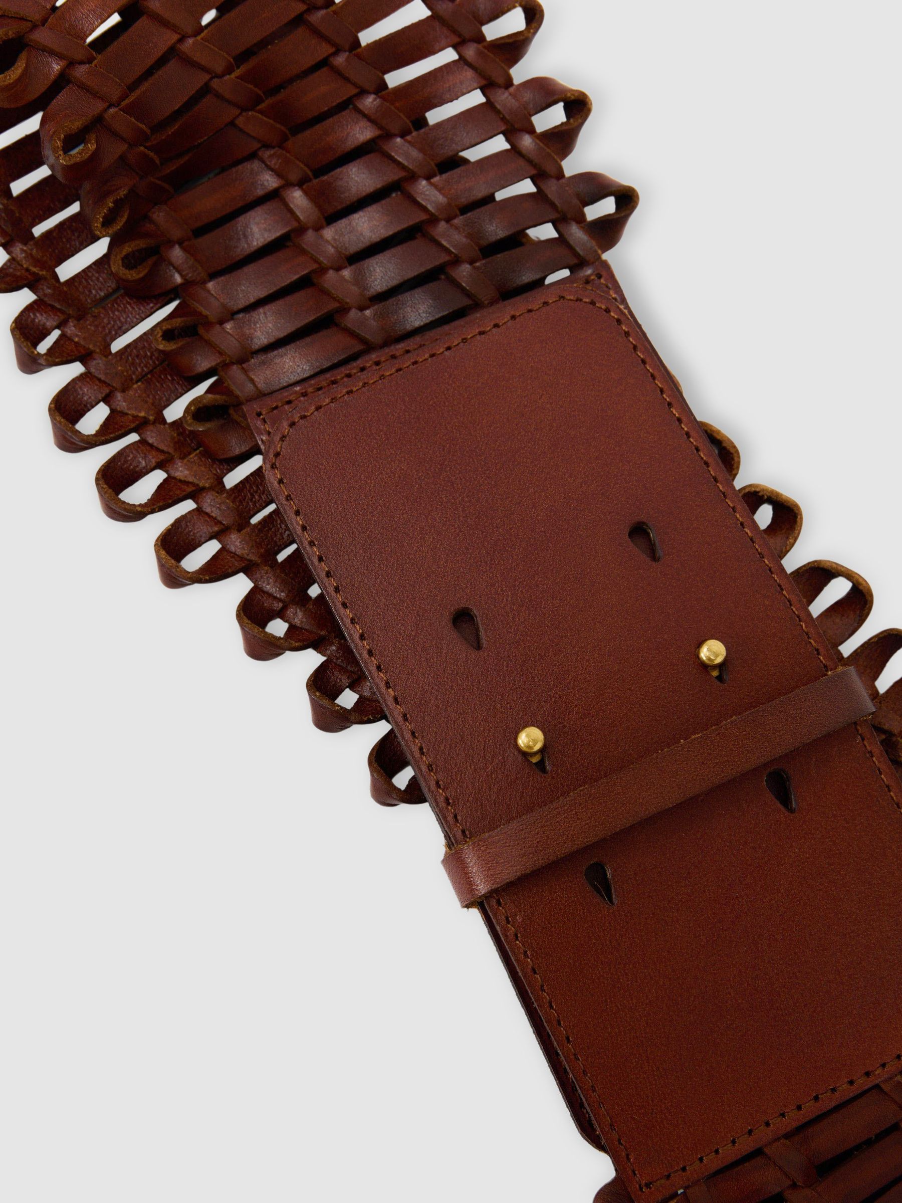 Atelier Leather Interlaced Belt in Tan - image 2
