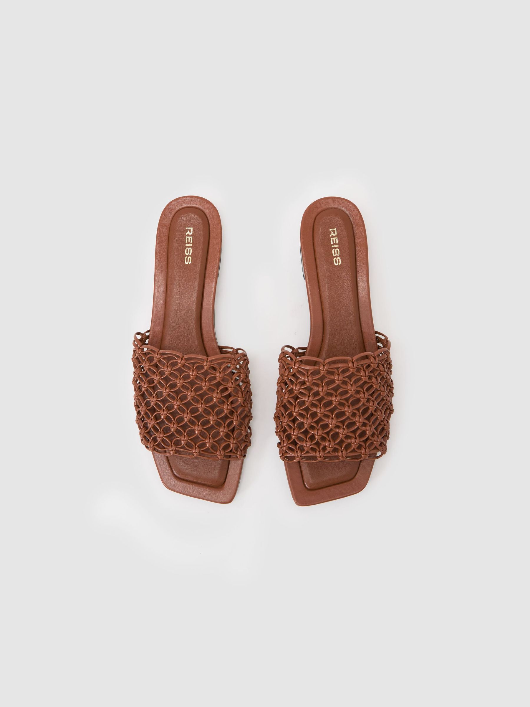 Woven Flat Slip-On Sandals in Tan - Image 3 of 5