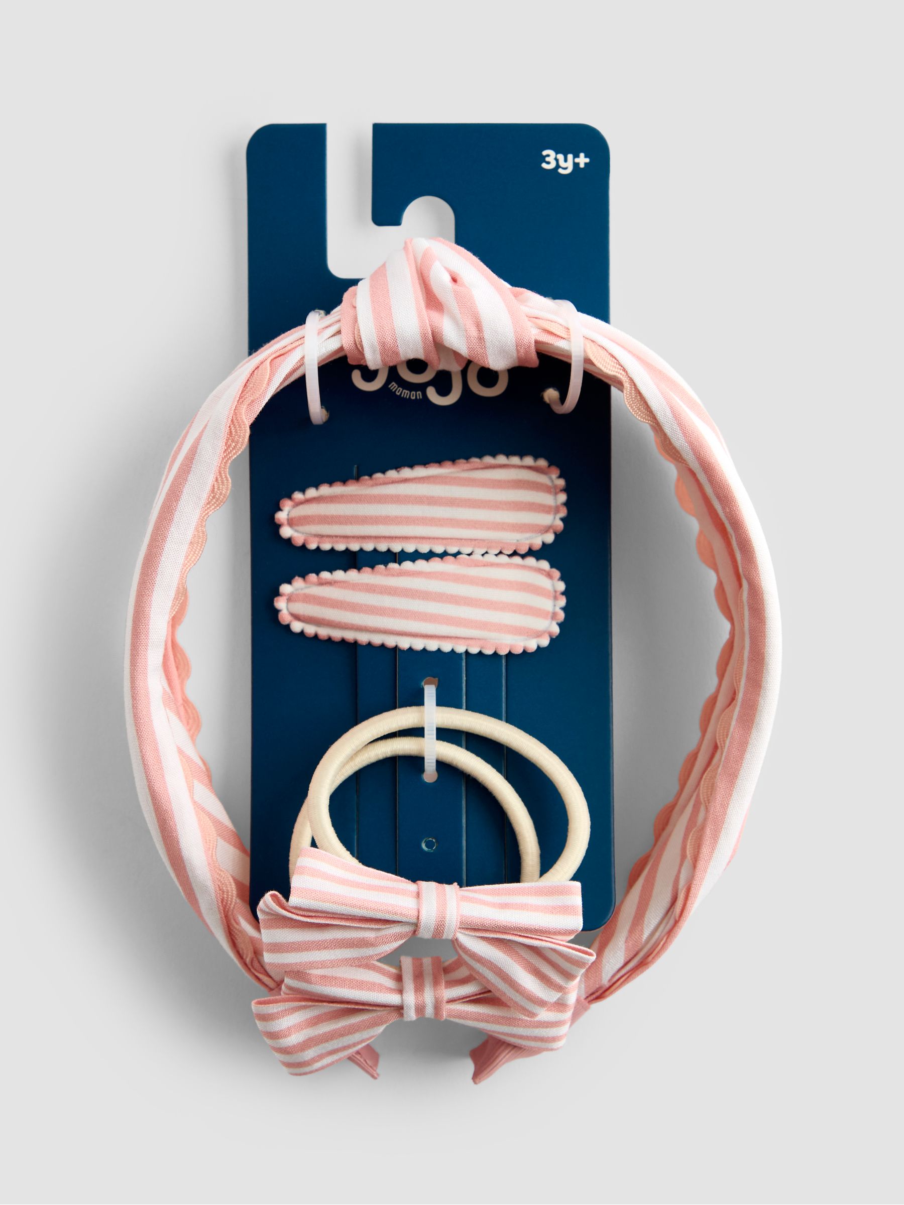 Light Pink Stripe Hair Accessories Set - Image 1 of 5