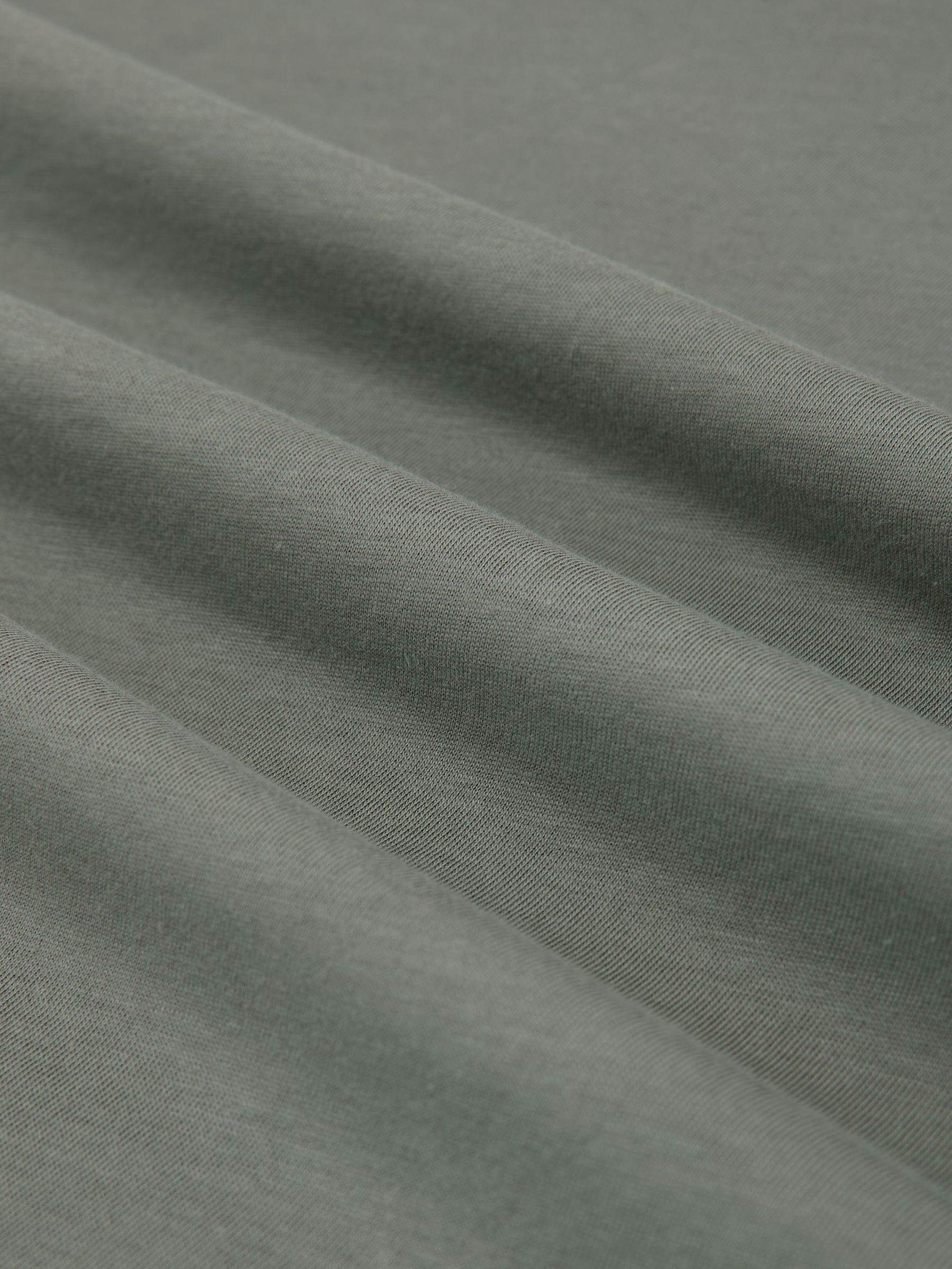 Cotton V-neck Tailored-Fit T-Shirt in Sage Green - image 3