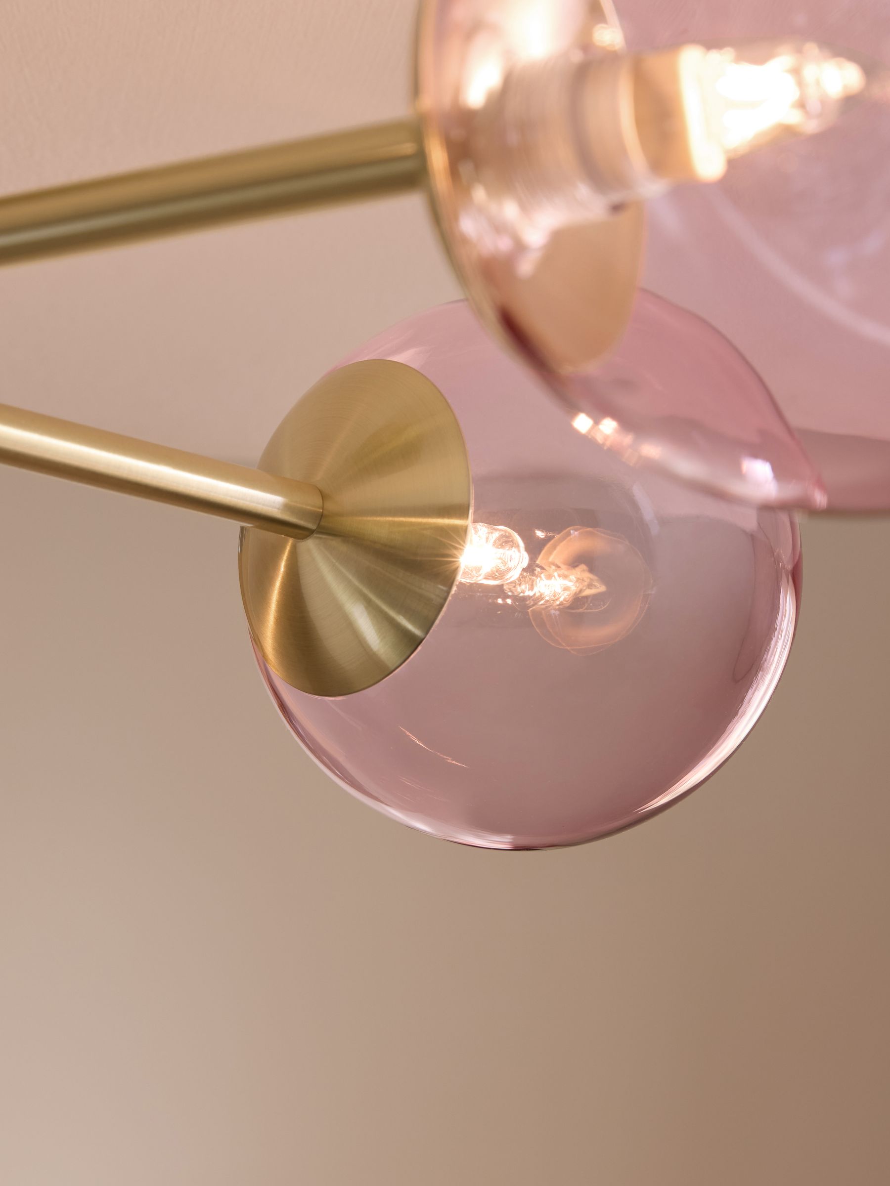 5 Light Flush Ceiling Light in Pink - Image 3 of 6