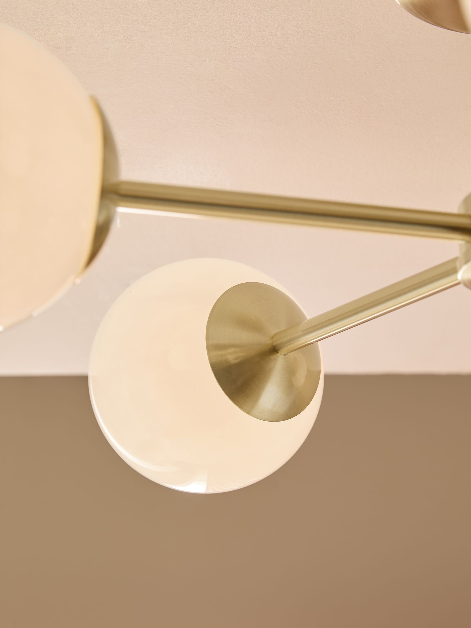 5 Light Flush Ceiling Light in Brass/ Opal - Image 5 of 6