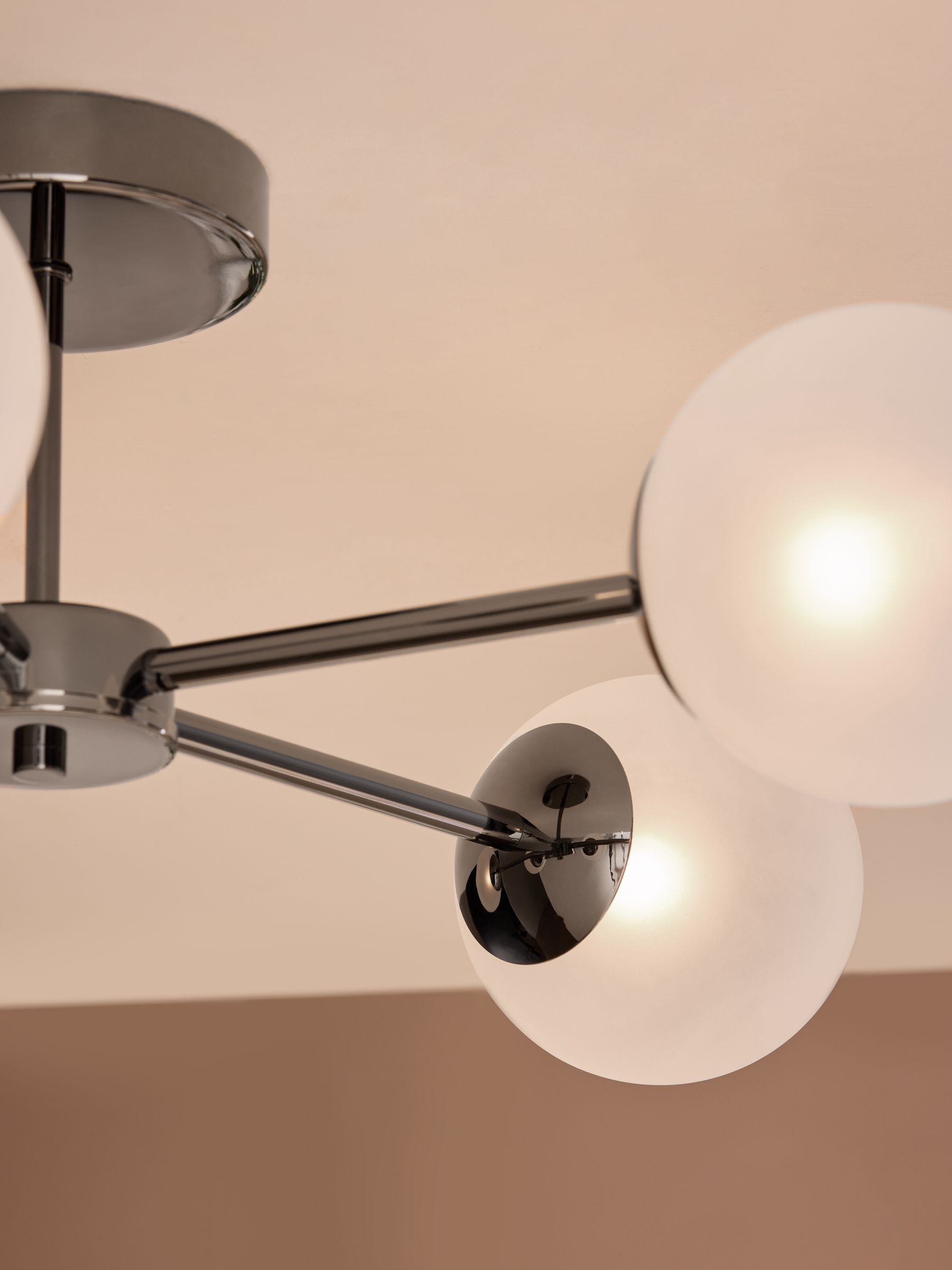 5 Light Flush Ceiling Light in Black - Image 2 of 6