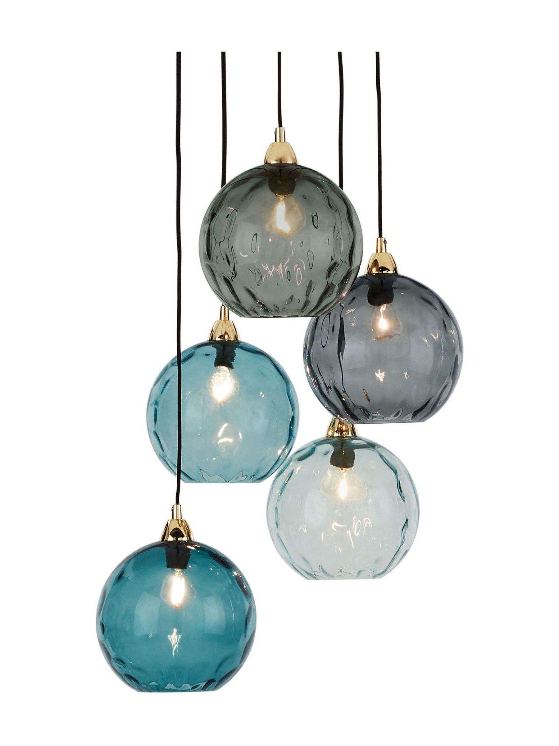 Ilaria 5 Light Cluster Pendant Ceiling Light in Blue - Image 4 of 4 Ilaria 5 Light Cluster Pendant Ceiling Light in Blue - Image 4 of 4