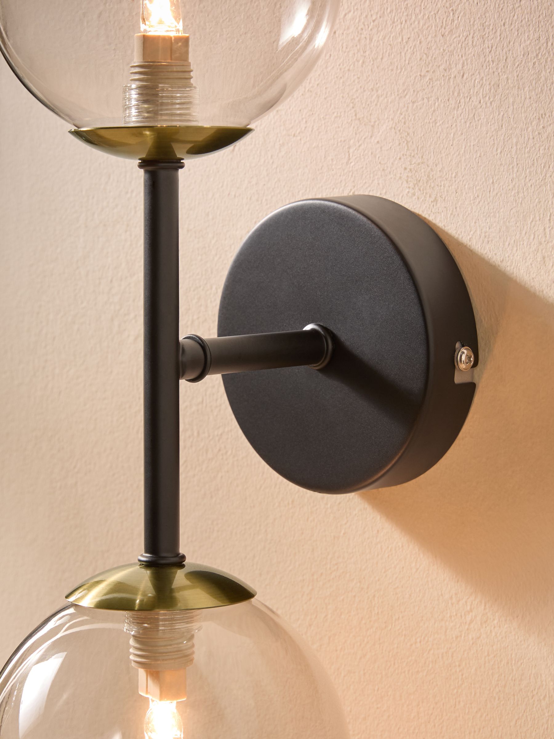 Globe Wall Light in Black/ Brass - Image 3 of 5