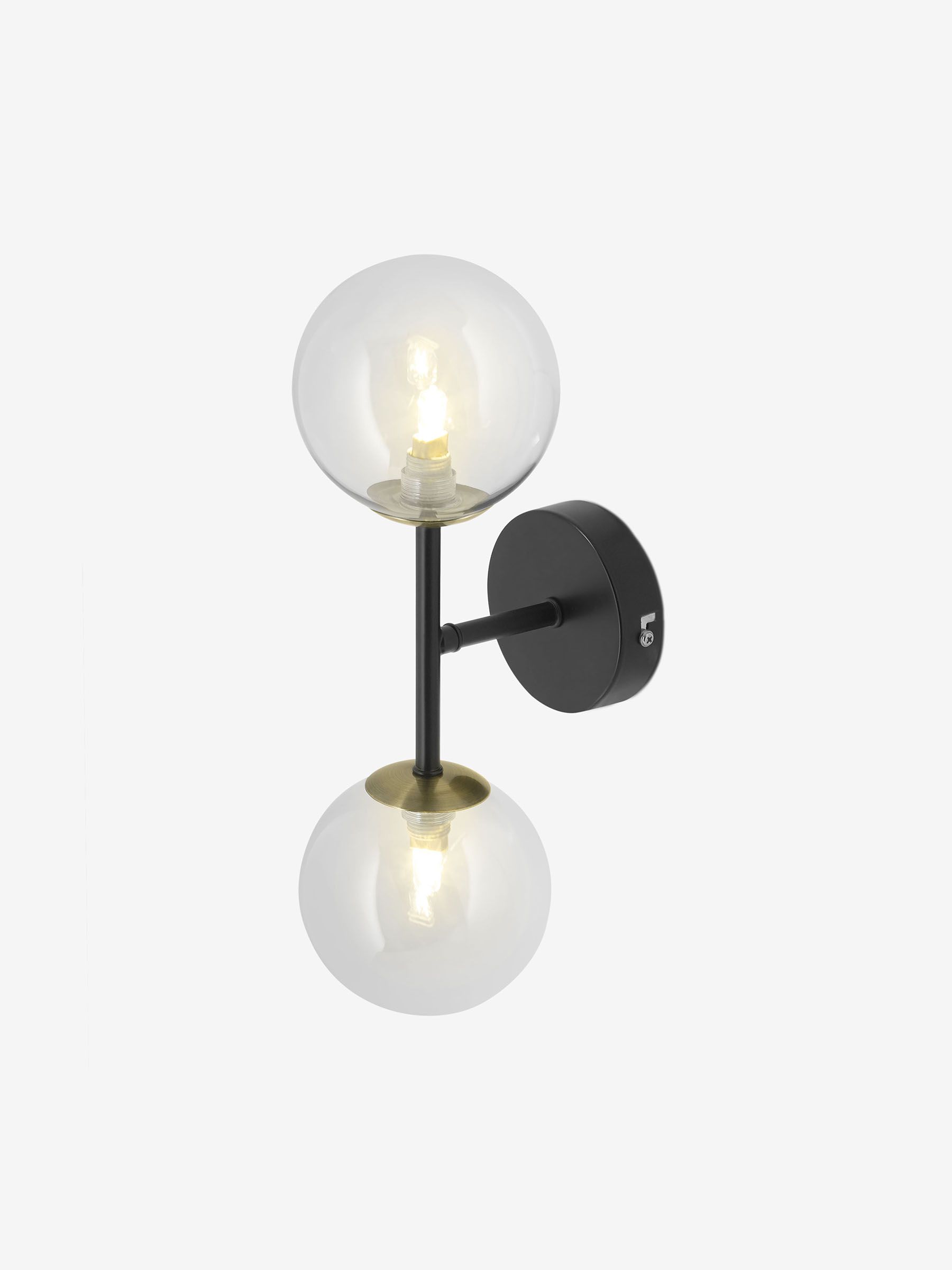 Globe Wall Light in Black/ Brass - Image 5 of 5 Globe Wall Light in Black/ Brass - Image 5 of 5