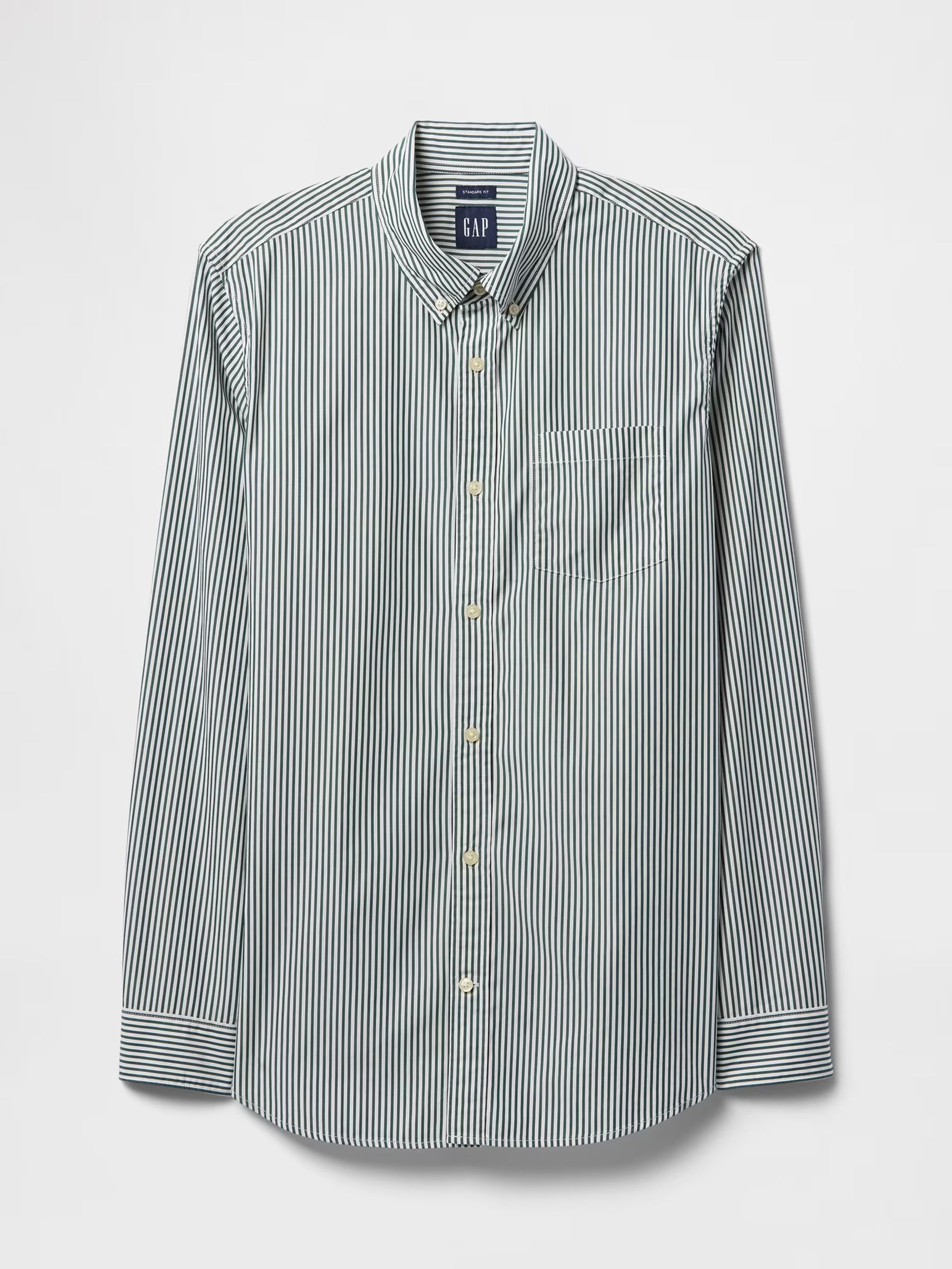 Green stripe Cotton Poplin Classic Shirt - Image 3 of 4