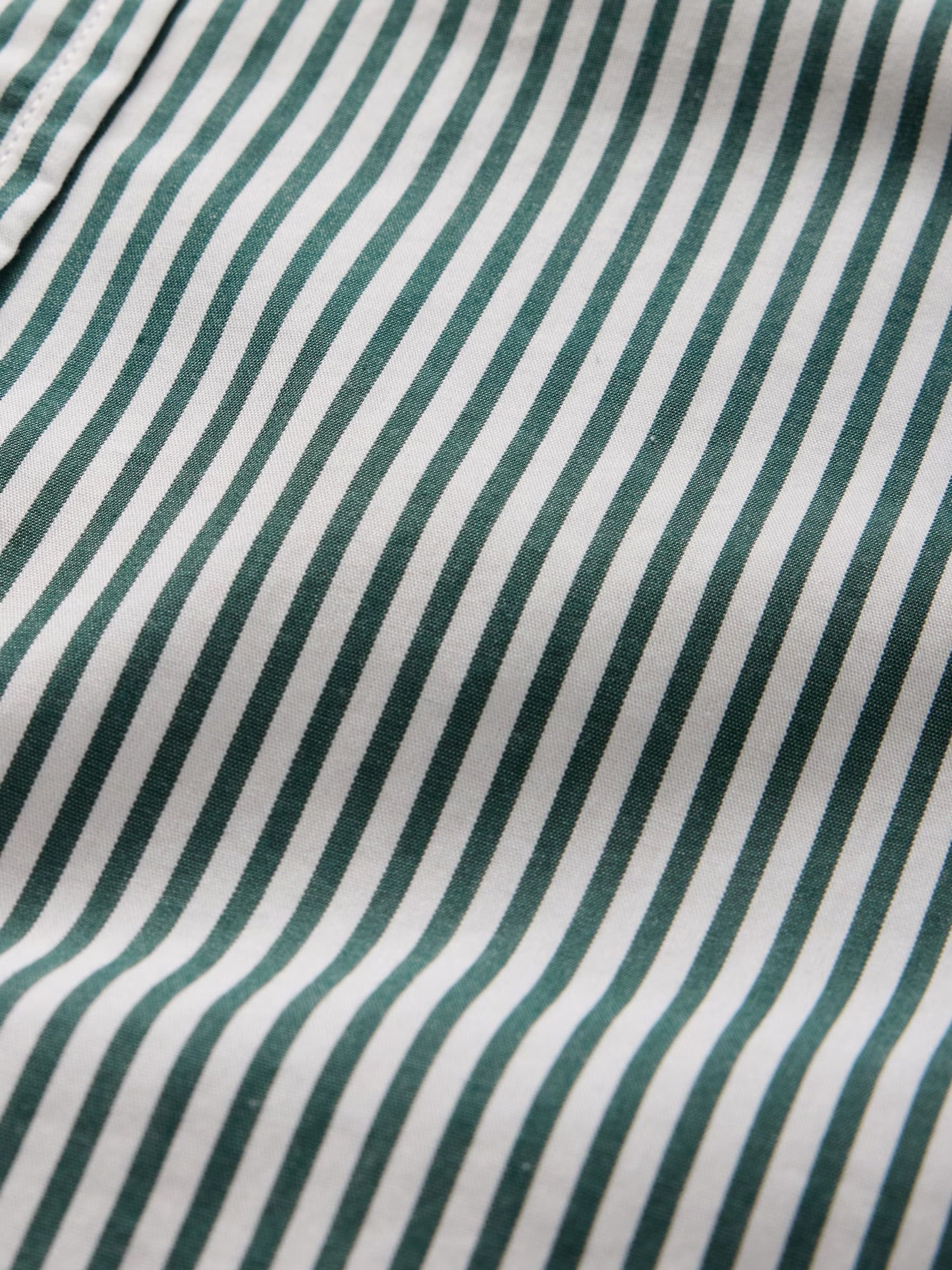Green stripe Cotton Poplin Classic Shirt - Image 4 of 4 Green stripe Cotton Poplin Classic Shirt - Image 4 of 4
