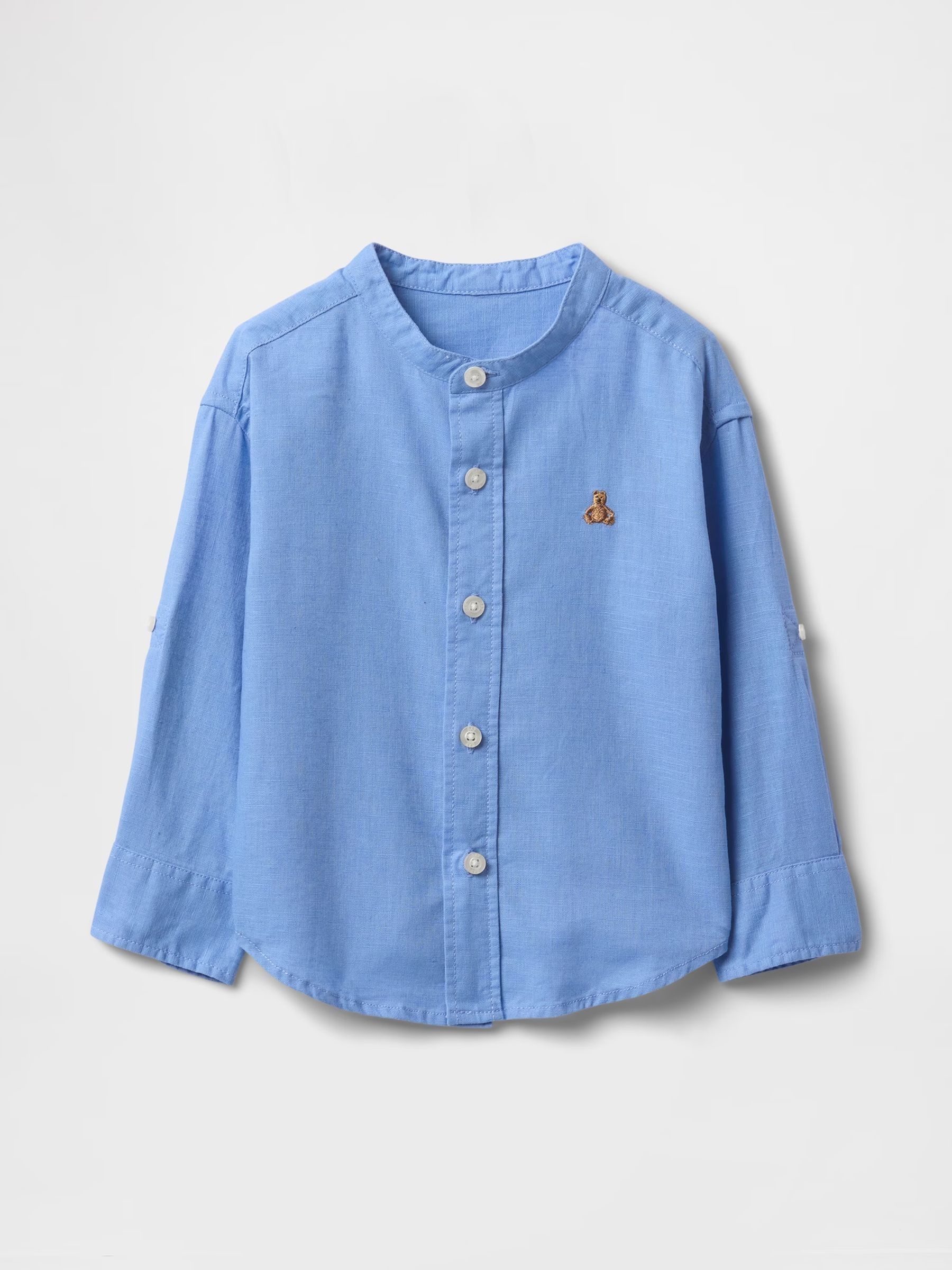 Blue Linen-Cotton Shirt - Image 1 of 2