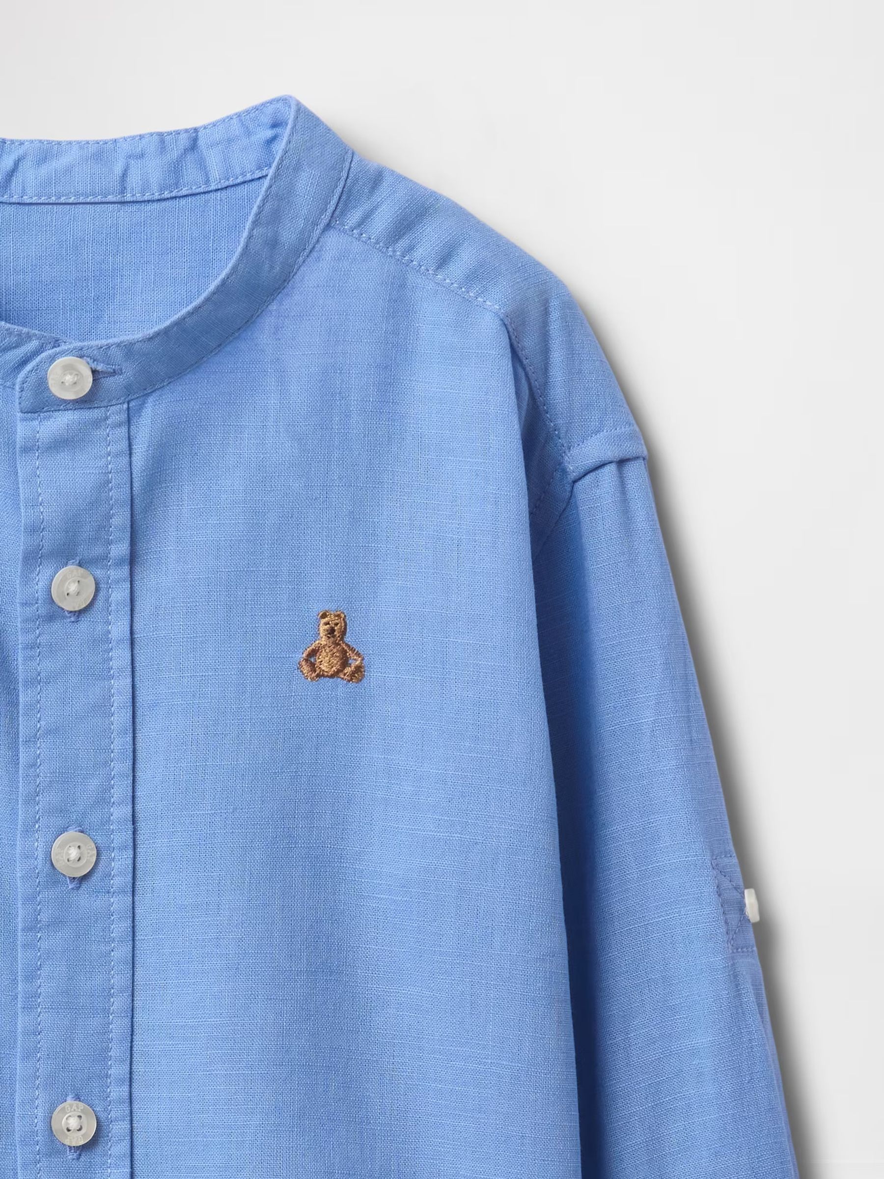 Blue Linen-Cotton Shirt - Image 2 of 2