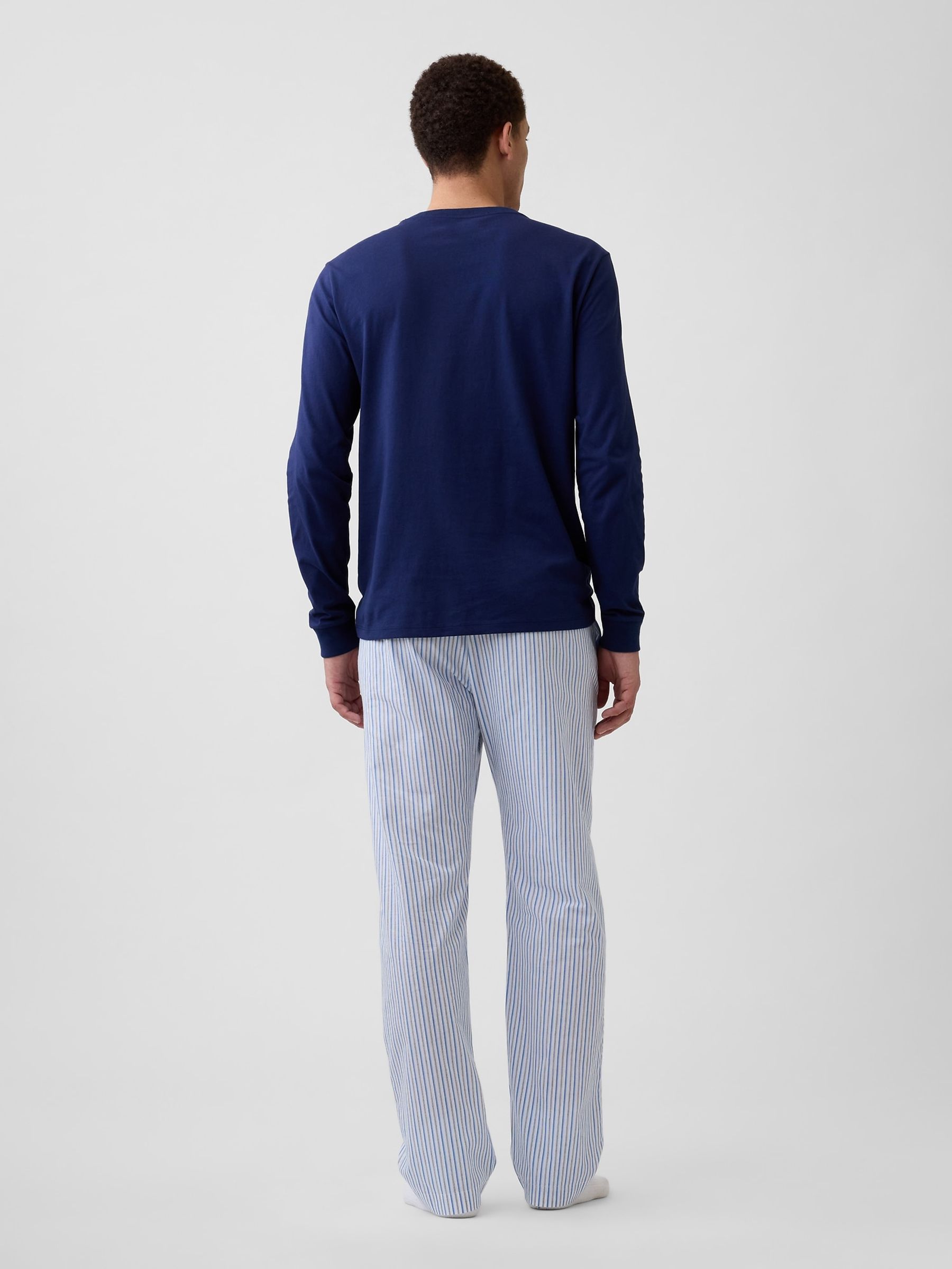 Light Blue Relaxed Poplin Pyjama Bottom - Image 2 of 4