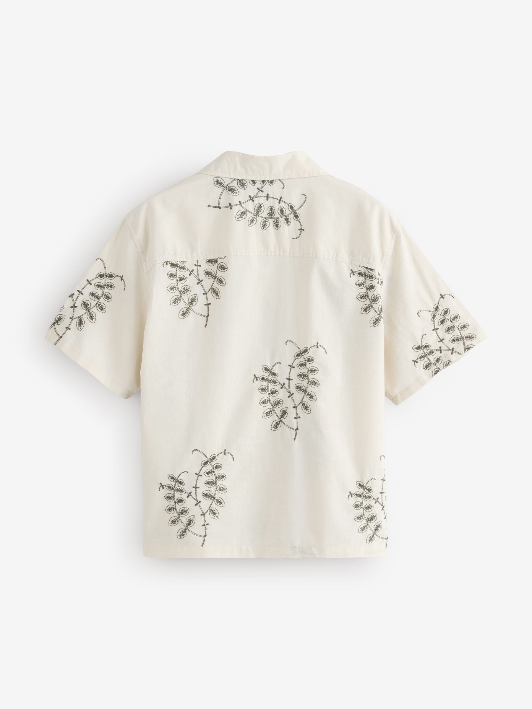 Cream Linen-Cotton Relaxed Straight-Hem Shirt - Image 2 of 4