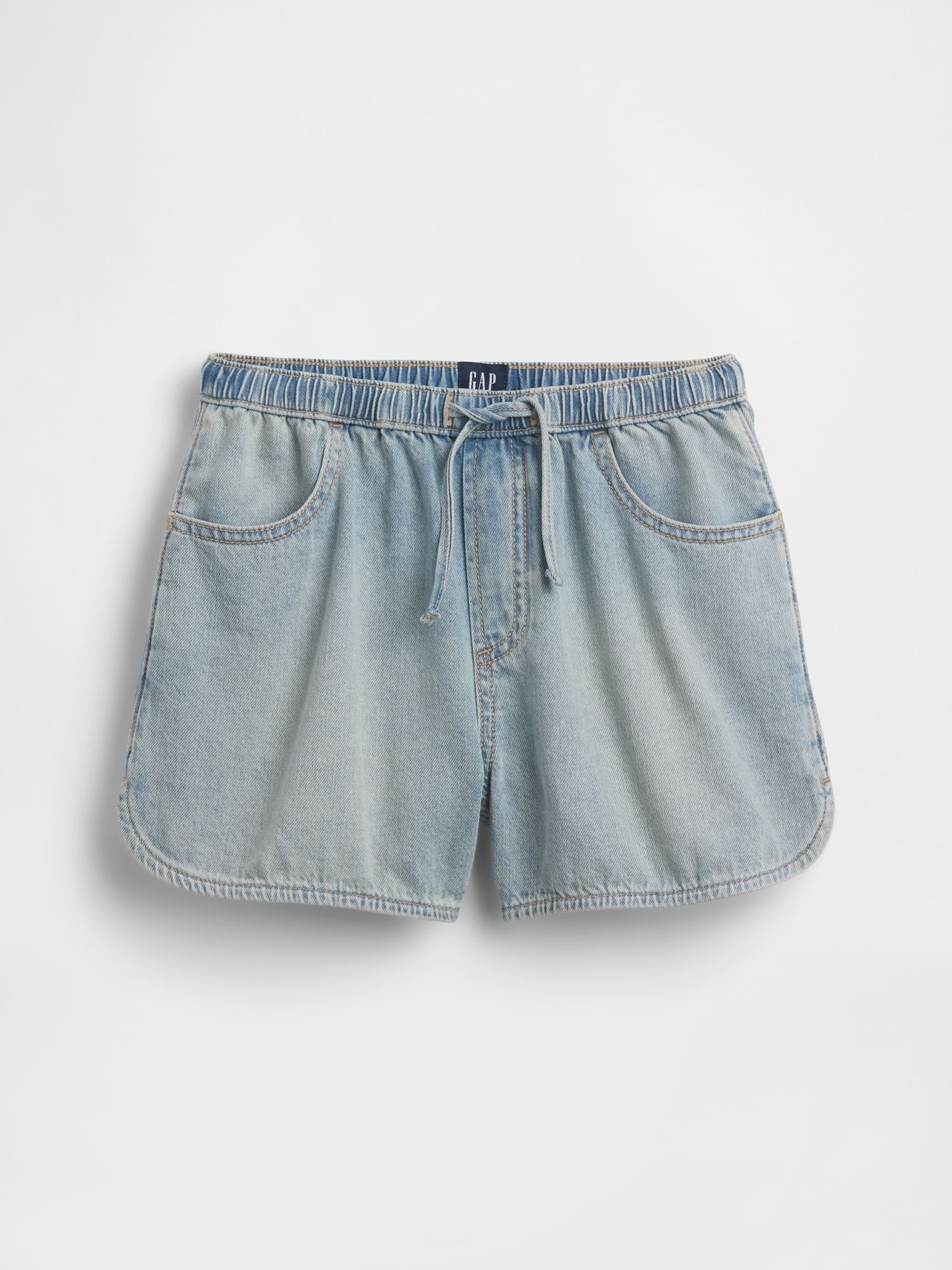 Light Wash High Waisted Denim Easy Shorts - Image 4 of 6