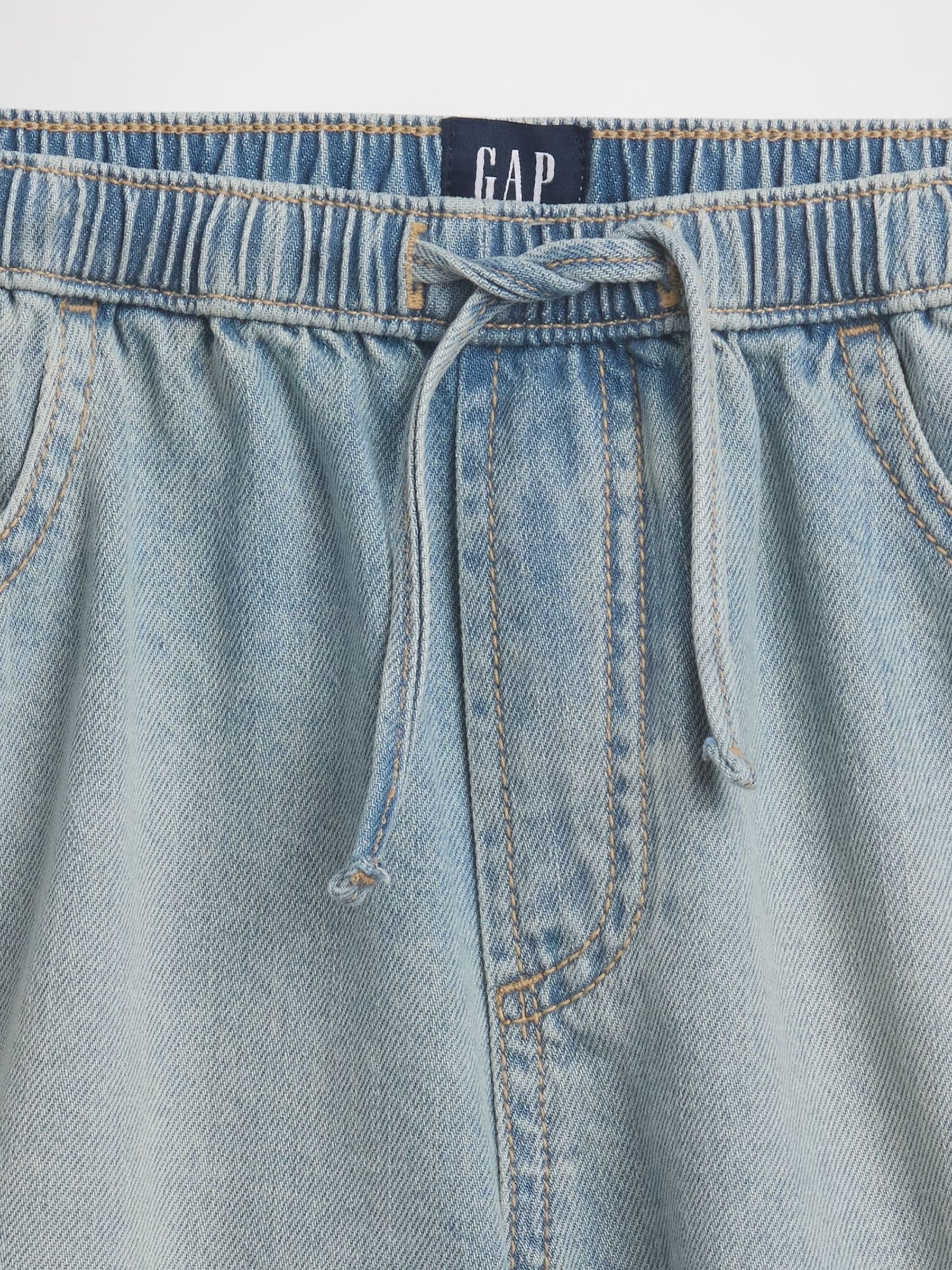 Light Wash High Waisted Denim Easy Shorts - Image 5 of 6