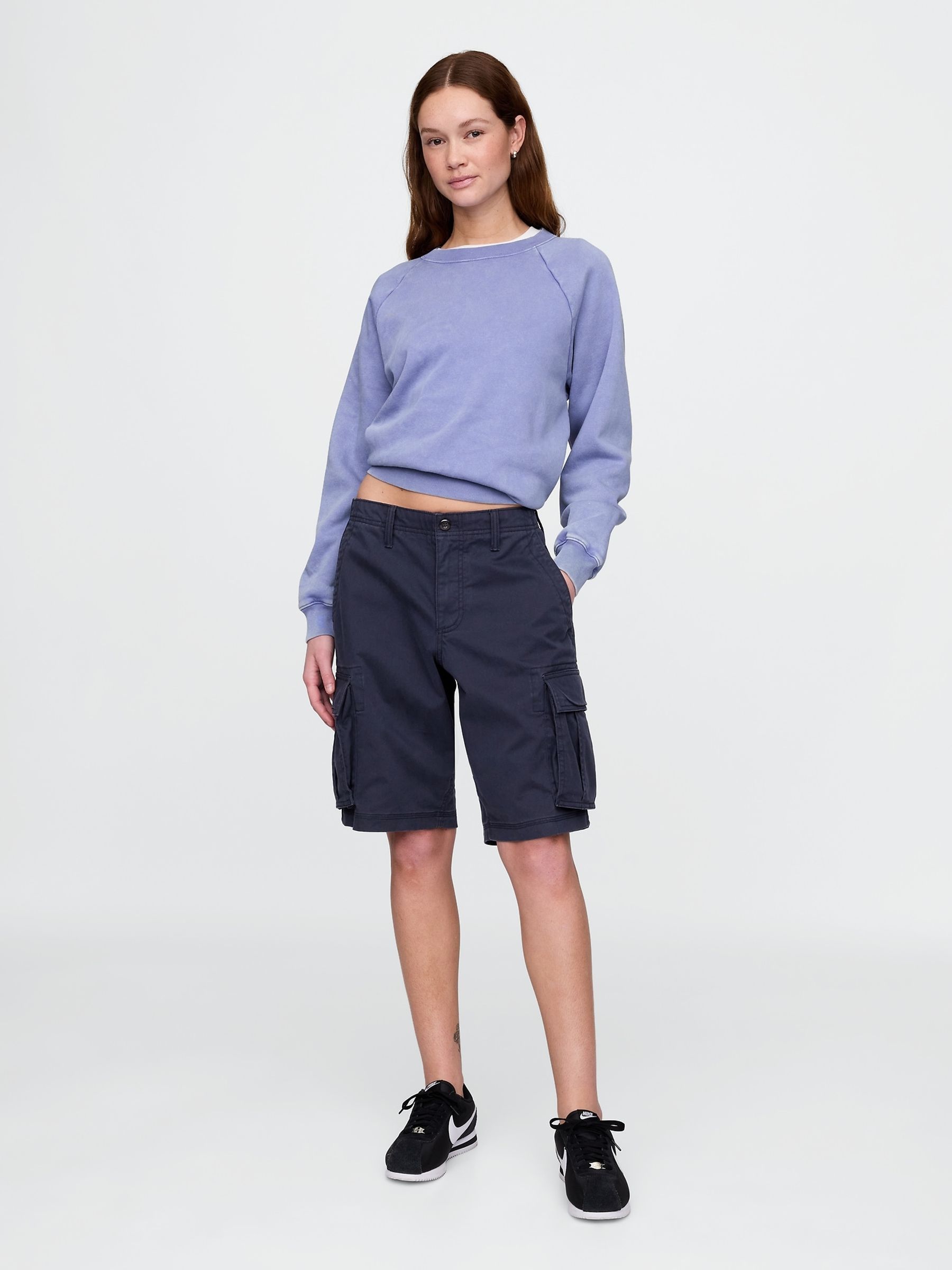 Navy 11inch Relaxed Cargo Shorts - Image 4 of 5