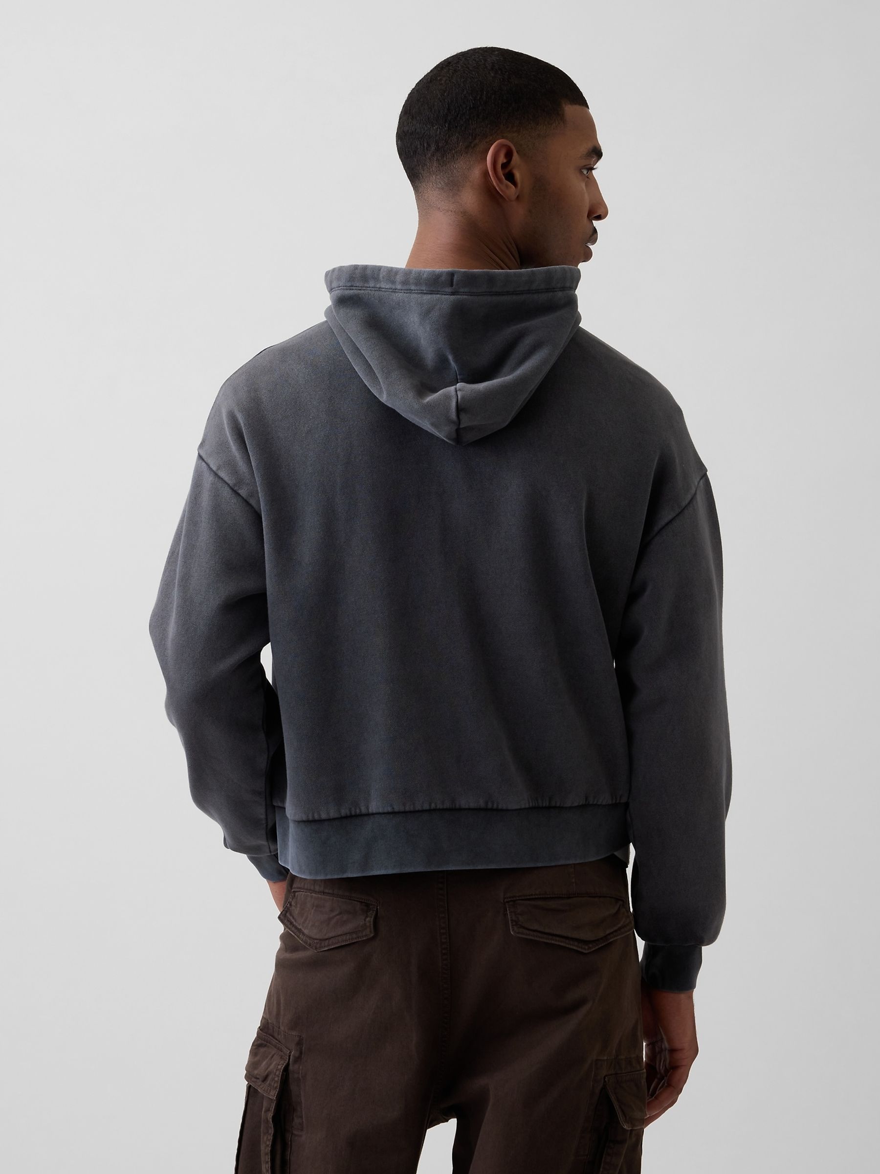 Black VintageSoft Oversized Logo Zip Hoodie - Image 2 of 4